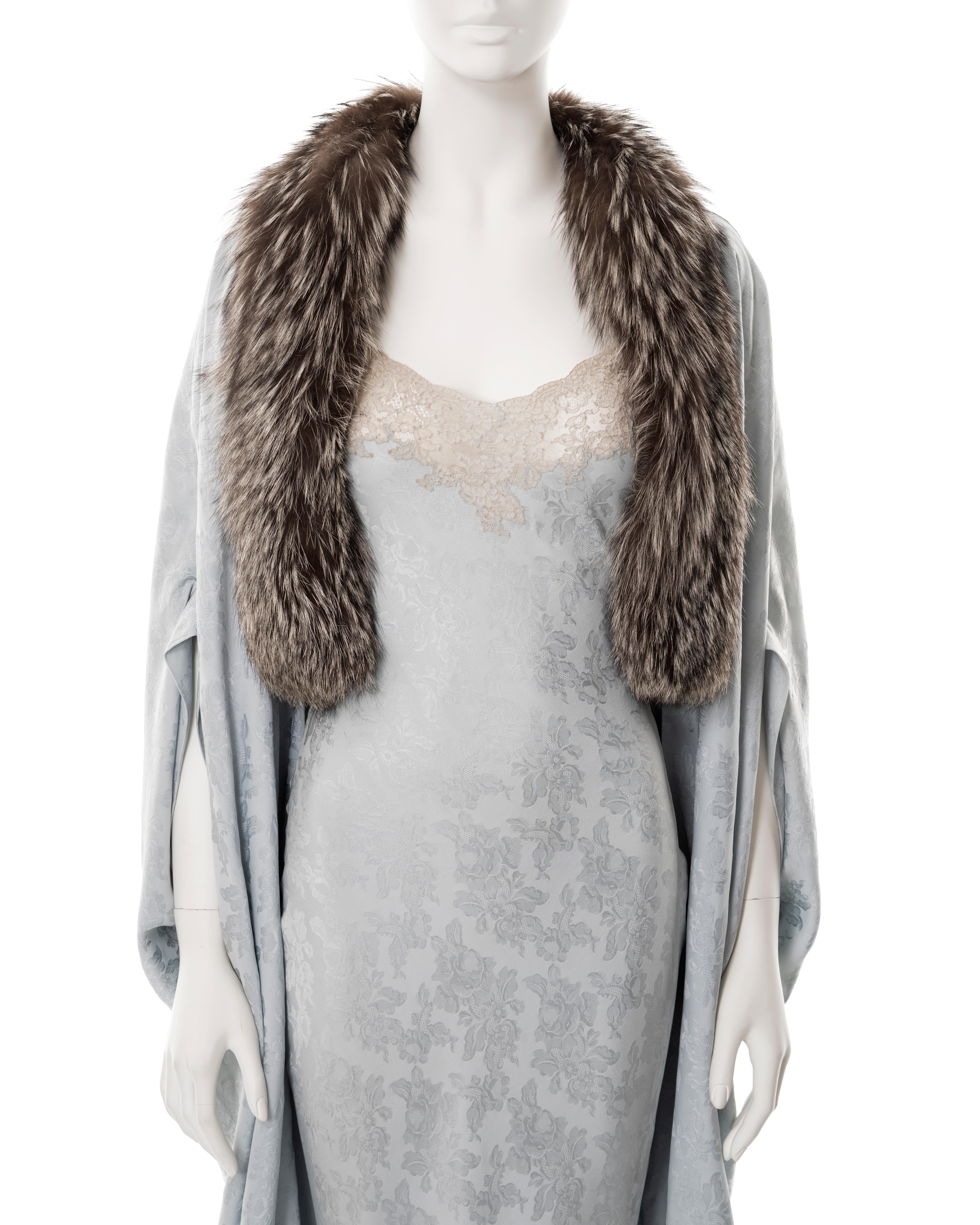 Christian Dior by John Galliano powder blue slip dress and cocoon coat, fw 1998 In Excellent Condition In London, GB
