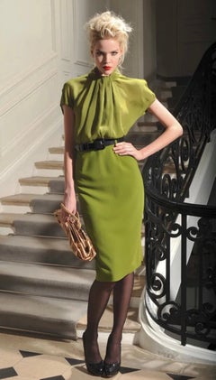 Christian Dior by John Galliano Pre Fall 2009 collection green silk dress
