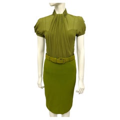 Christian Dior by John Galliano Pre Fall 2009 collection green silk dress