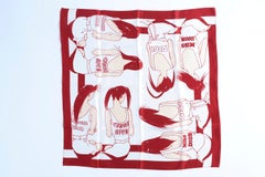 Christian Dior By John Galliano Printed Silk Pocket Square Scarf