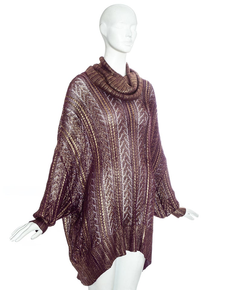 Christian Dior by John Galliano purple and gold knitted sweater dress ...