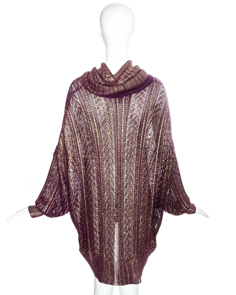 Christian Dior by John Galliano purple and gold knitted sweater dress ...