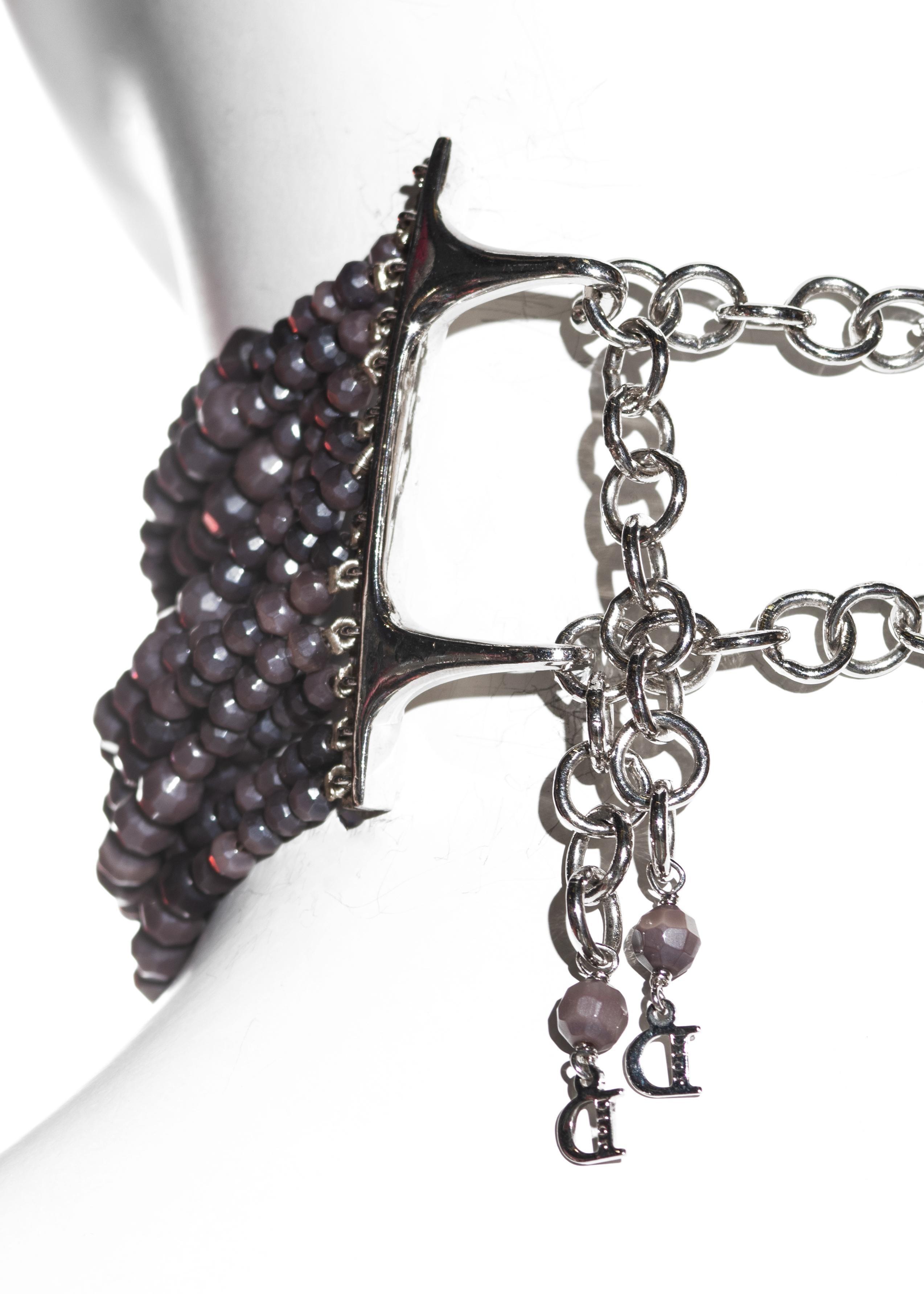 Christian Dior by John Galliano purple bead masai choker necklace, ss 1998 2
