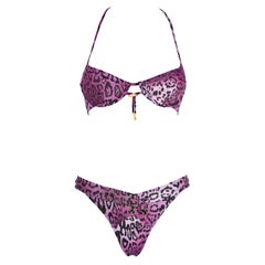 Christian Dior by John Galliano 2004 Purple Cheetah Binikini