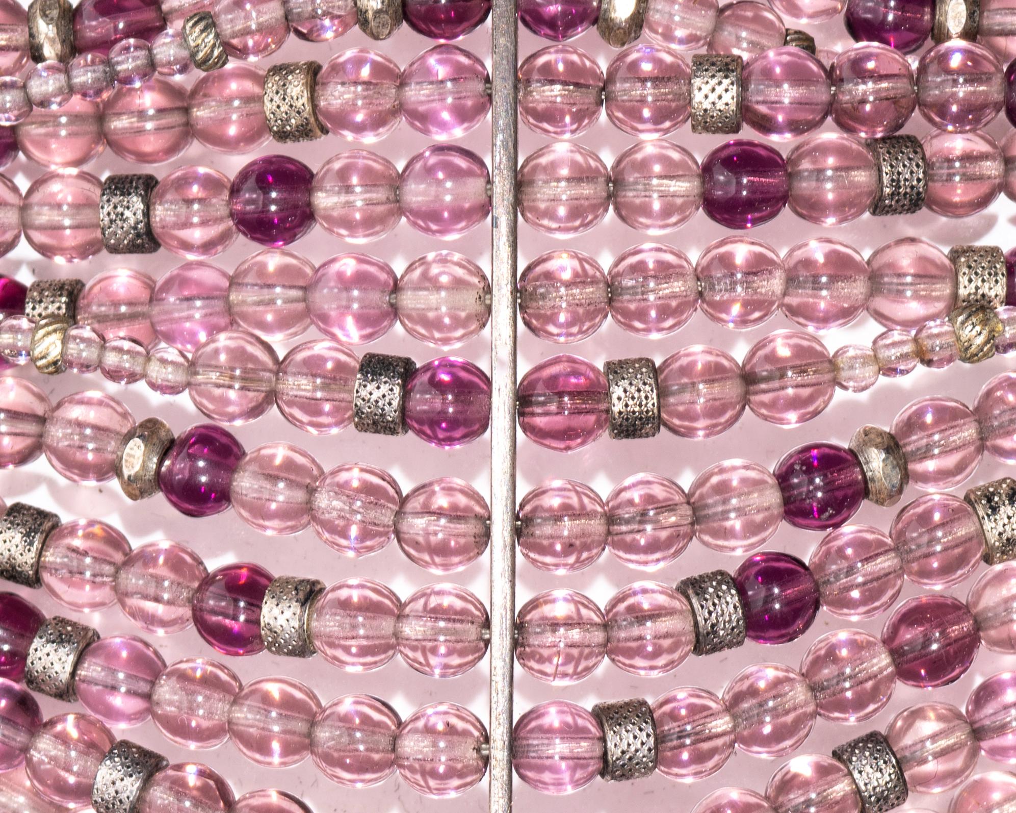 Christian Dior by John Galliano purple glass bead choker necklace, ss 1998 5