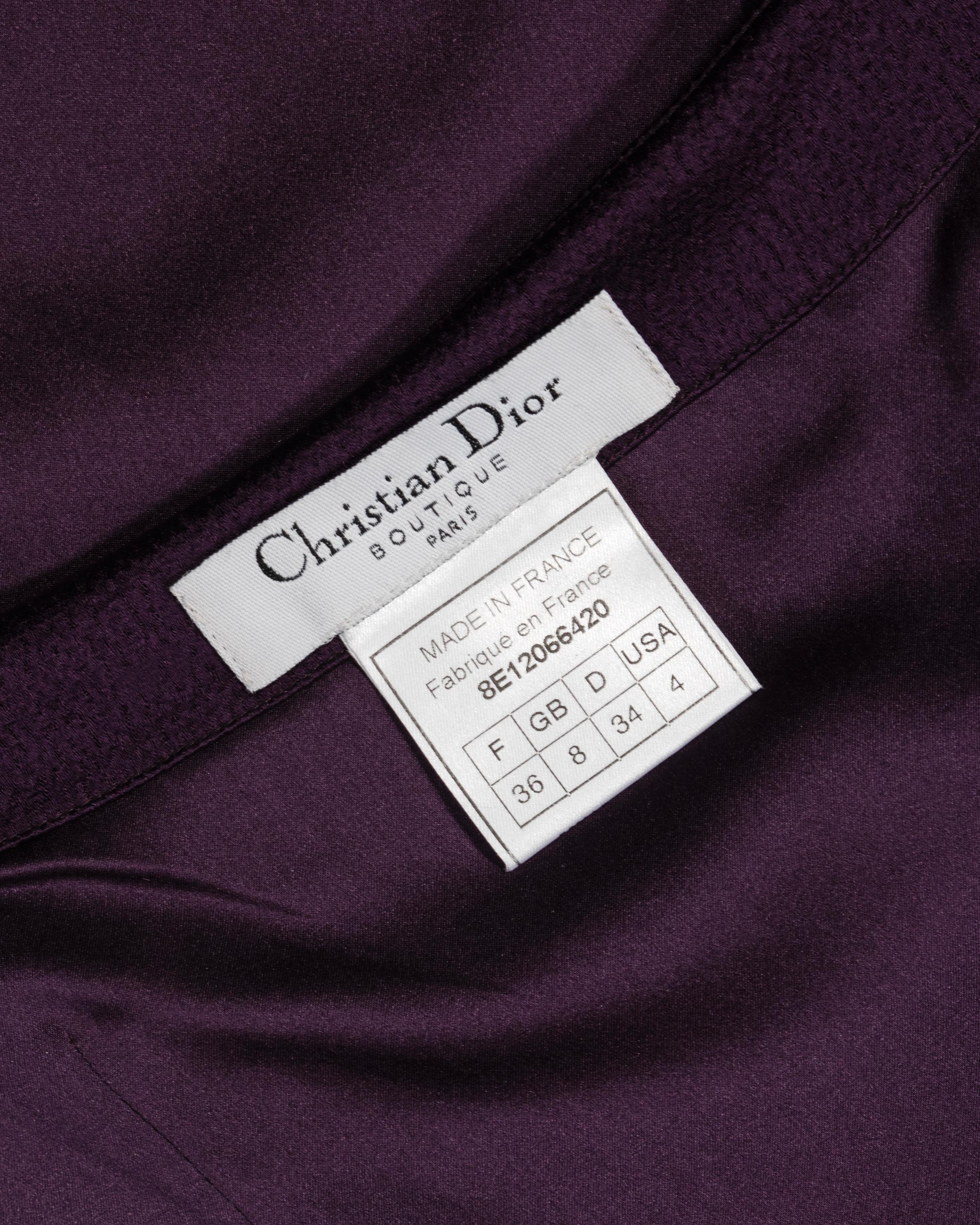 Robe de soirée et châle en satin violet Christian Dior par John Galliano, P/E 1998 en vente 7