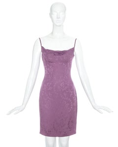 Christian Dior by John Galliano purple silk brocade slip dress, ss 1998
