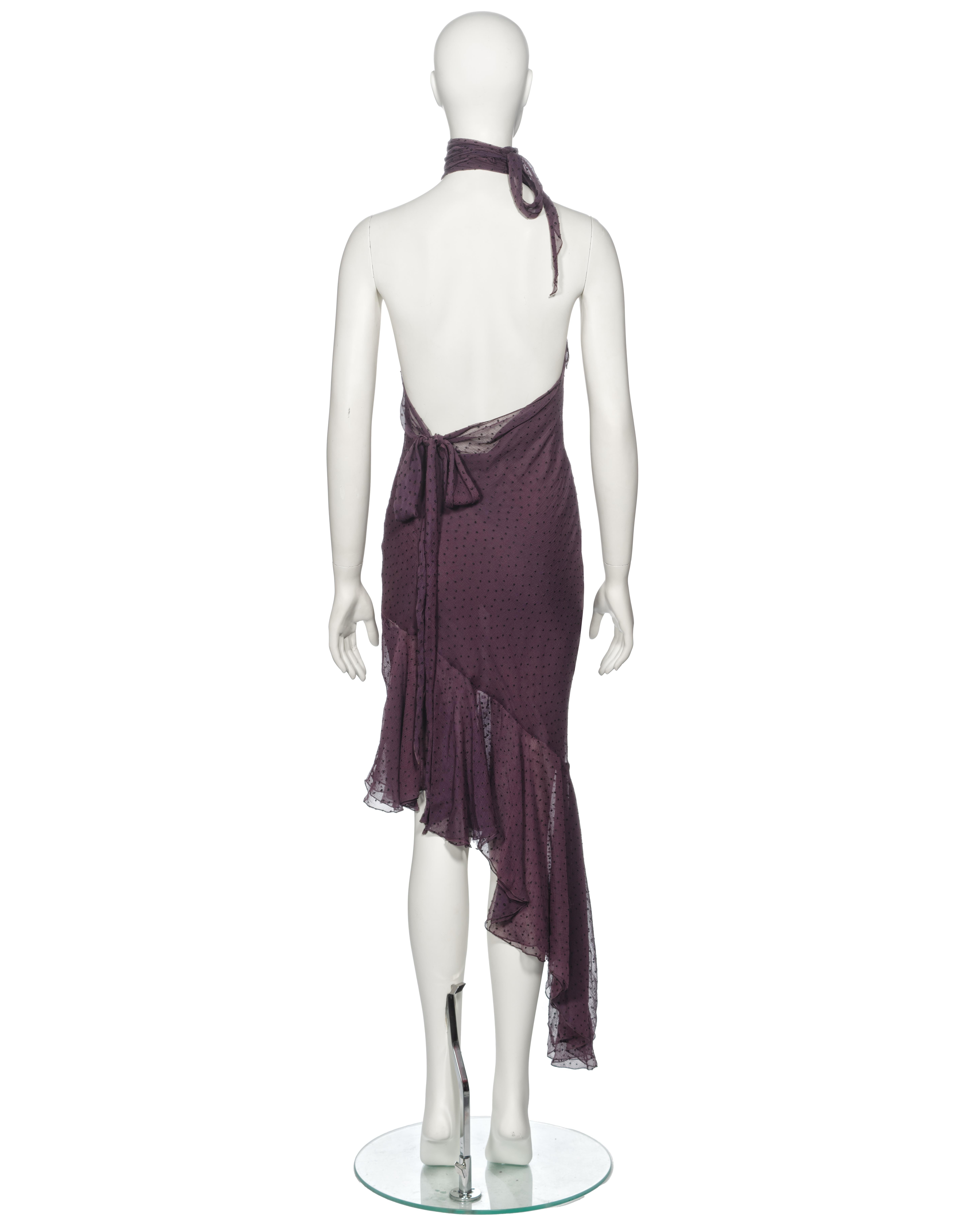 Christian Dior by John Galliano Purple Silk Jacquard Cocktail Dress, fw 2000 For Sale 4