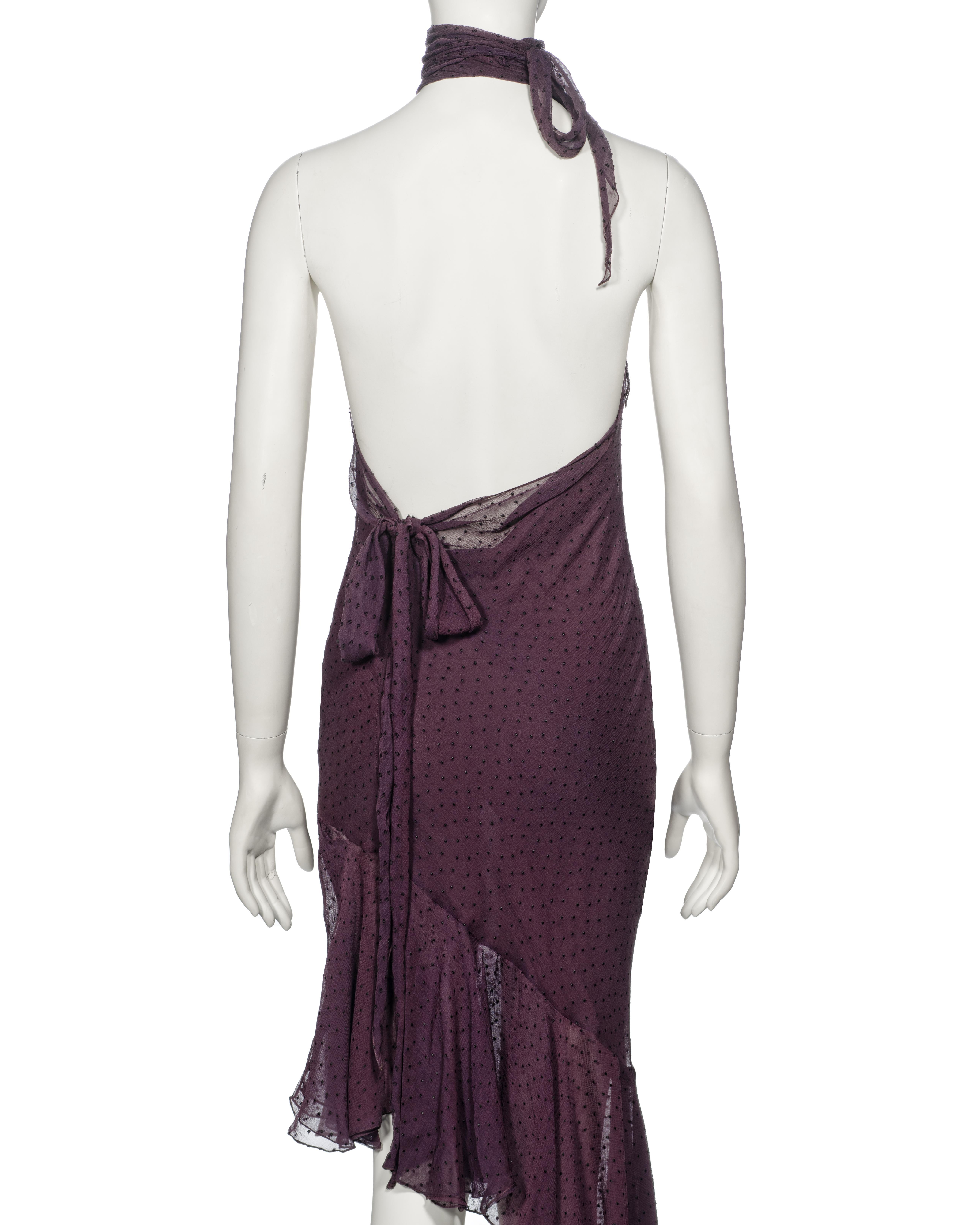 Christian Dior by John Galliano Purple Silk Jacquard Cocktail Dress, fw 2000 5