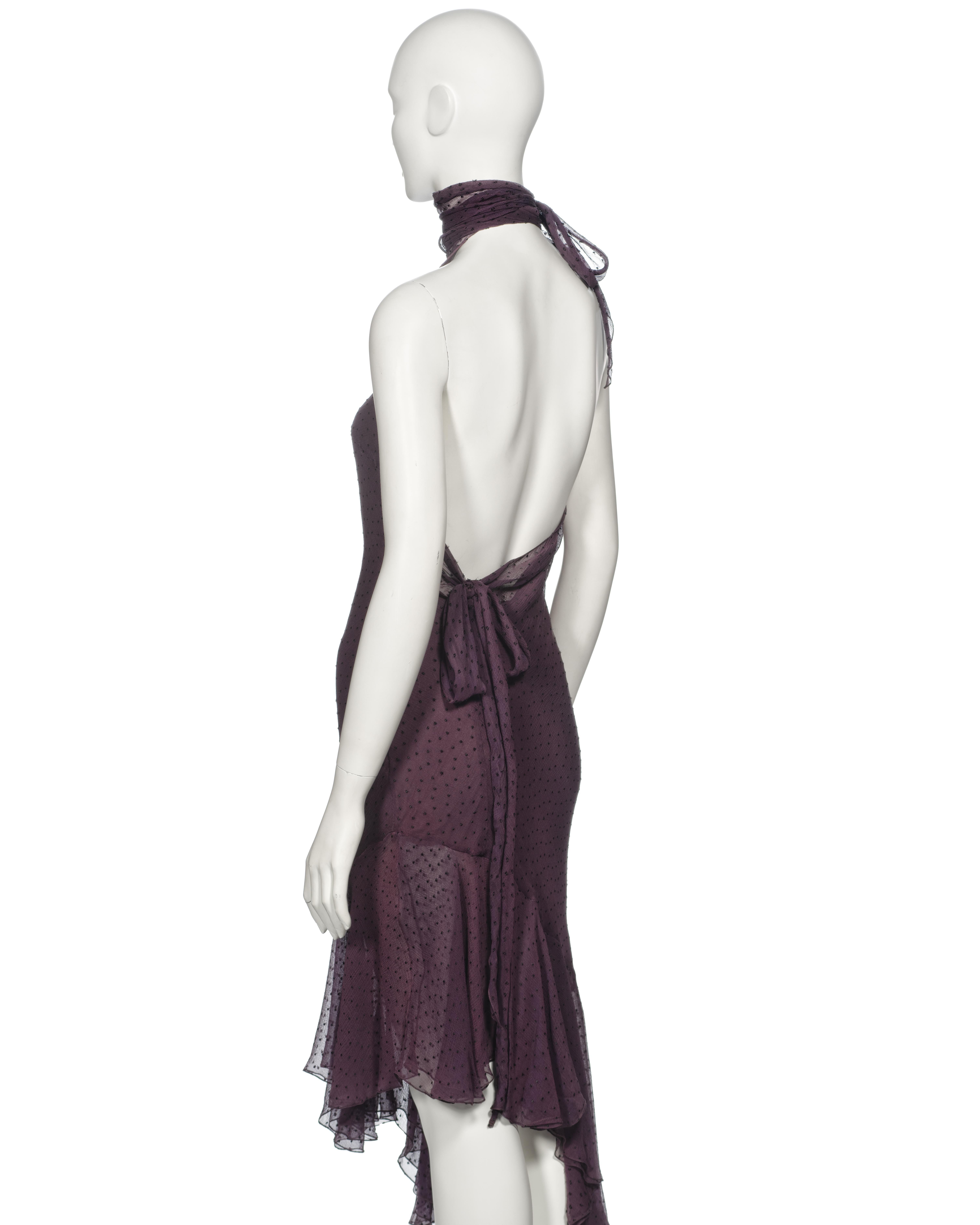 Christian Dior by John Galliano Purple Silk Jacquard Cocktail Dress, fw 2000 For Sale 6