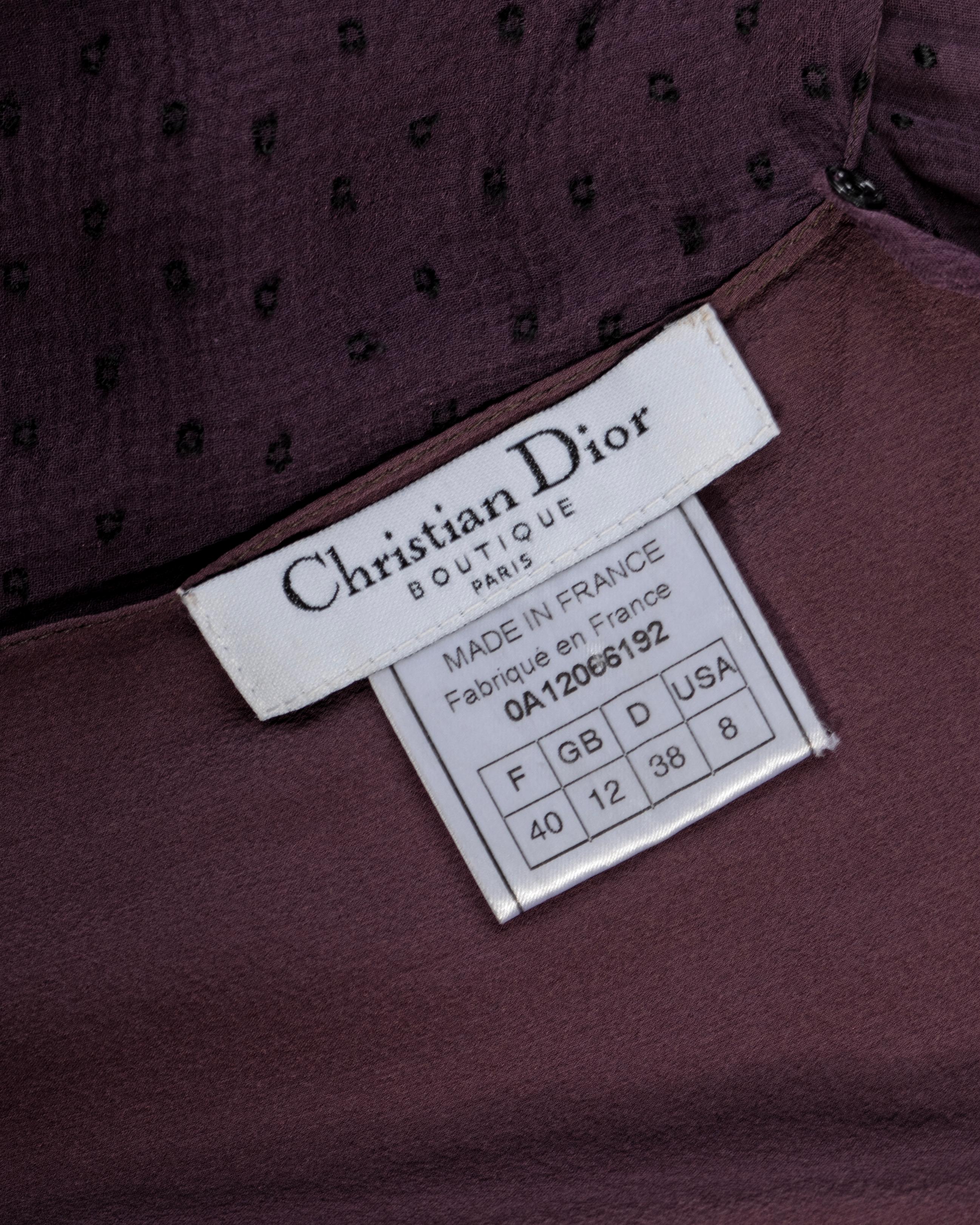 Christian Dior by John Galliano Purple Silk Jacquard Cocktail Dress, fw 2000 8