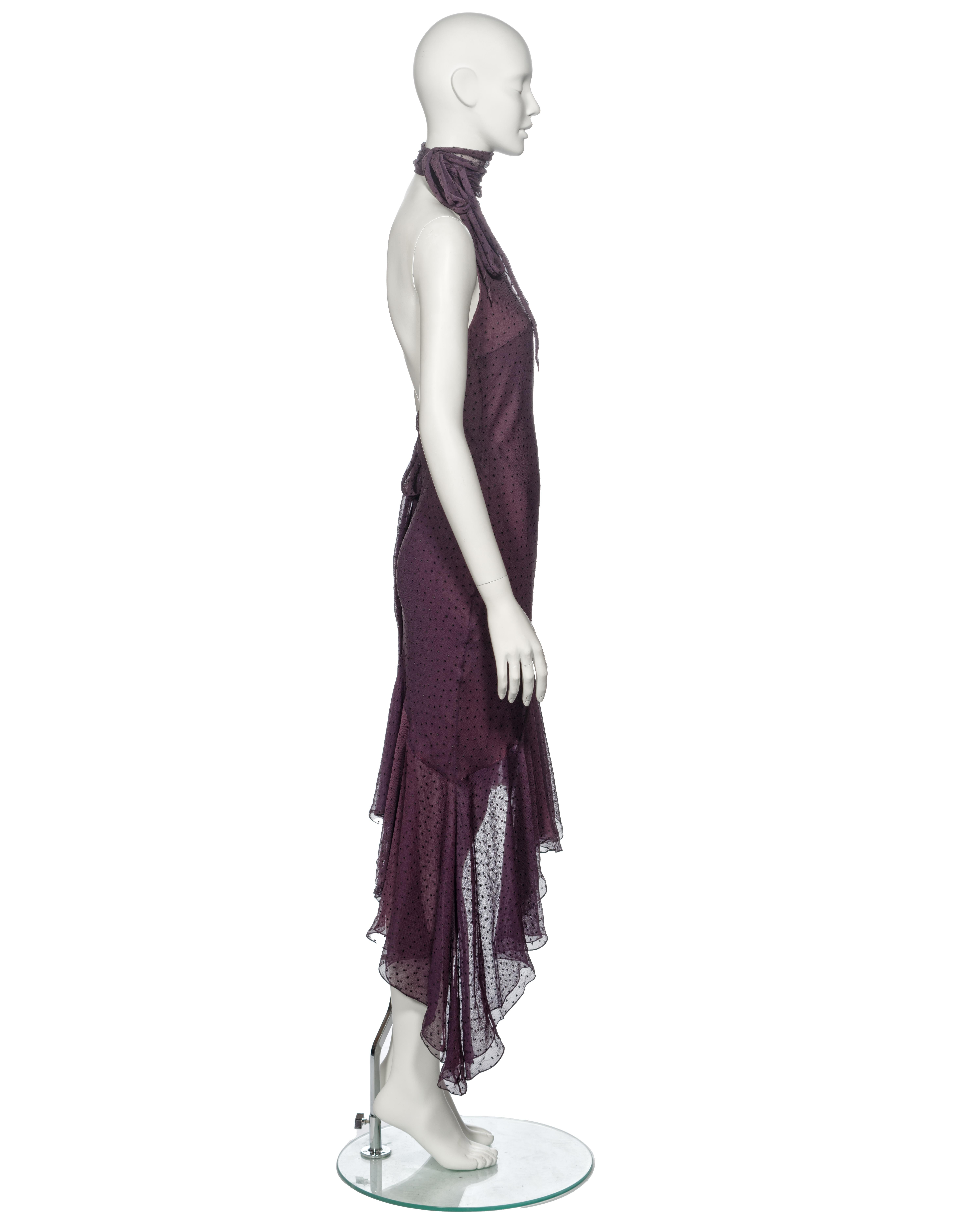 Christian Dior by John Galliano Purple Silk Jacquard Cocktail Dress, fw 2000 For Sale 2