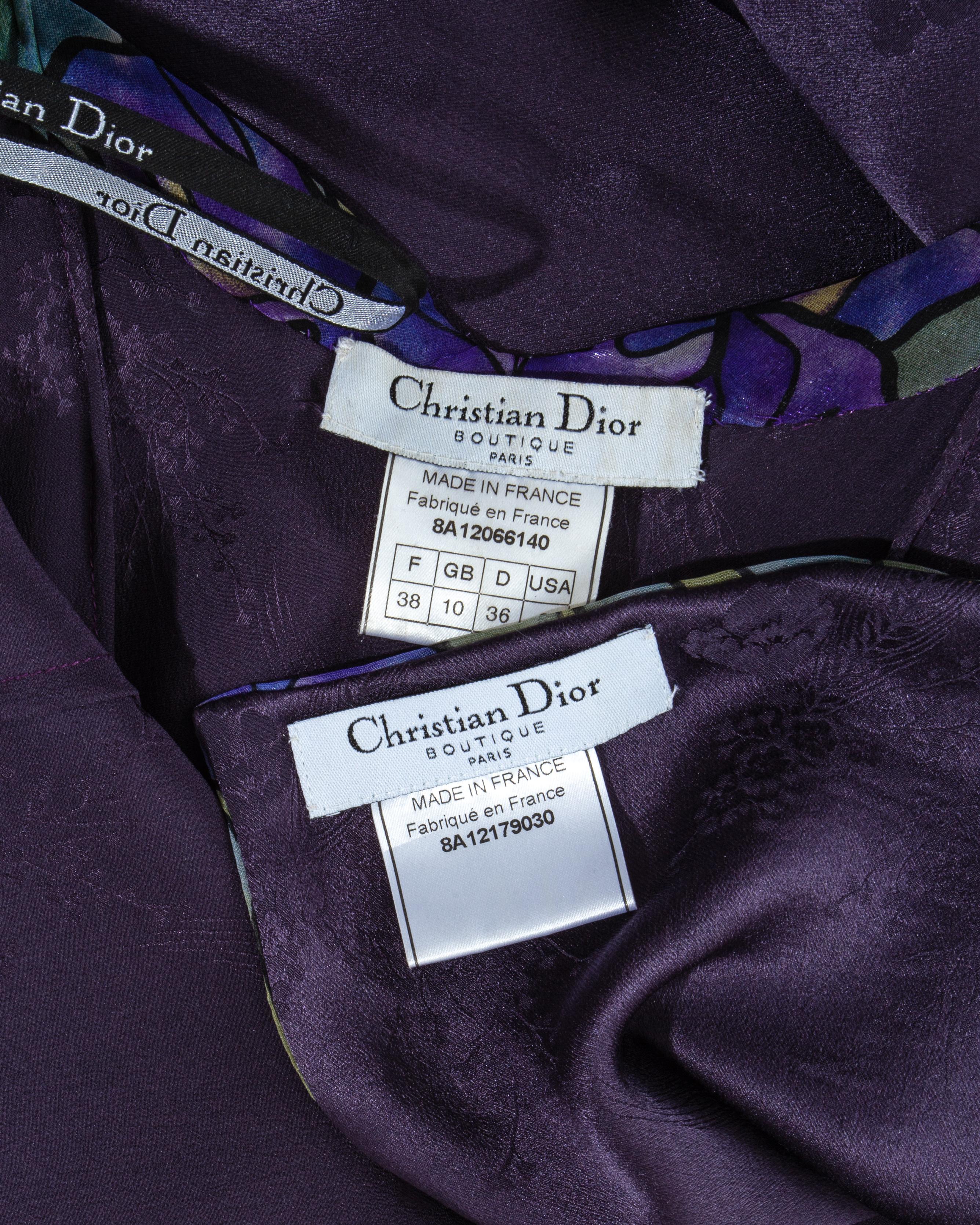 Black Christian Dior by John Galliano purple silk organza evening dress, fw 1998