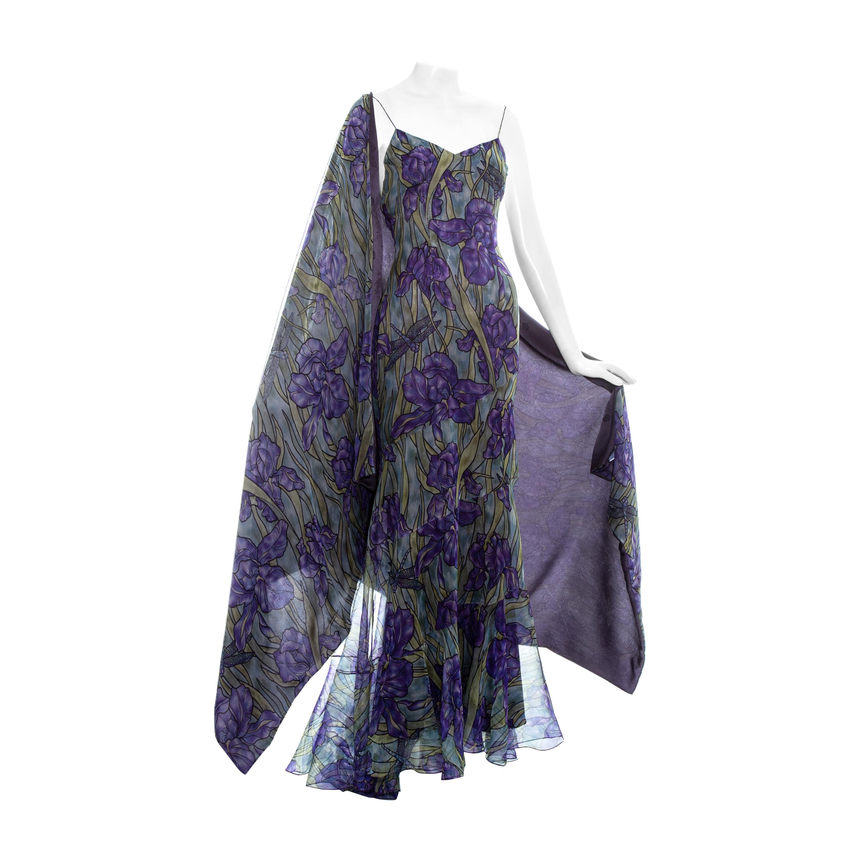 Christian Dior by John Galliano purple silk organza evening dress, fw 1998