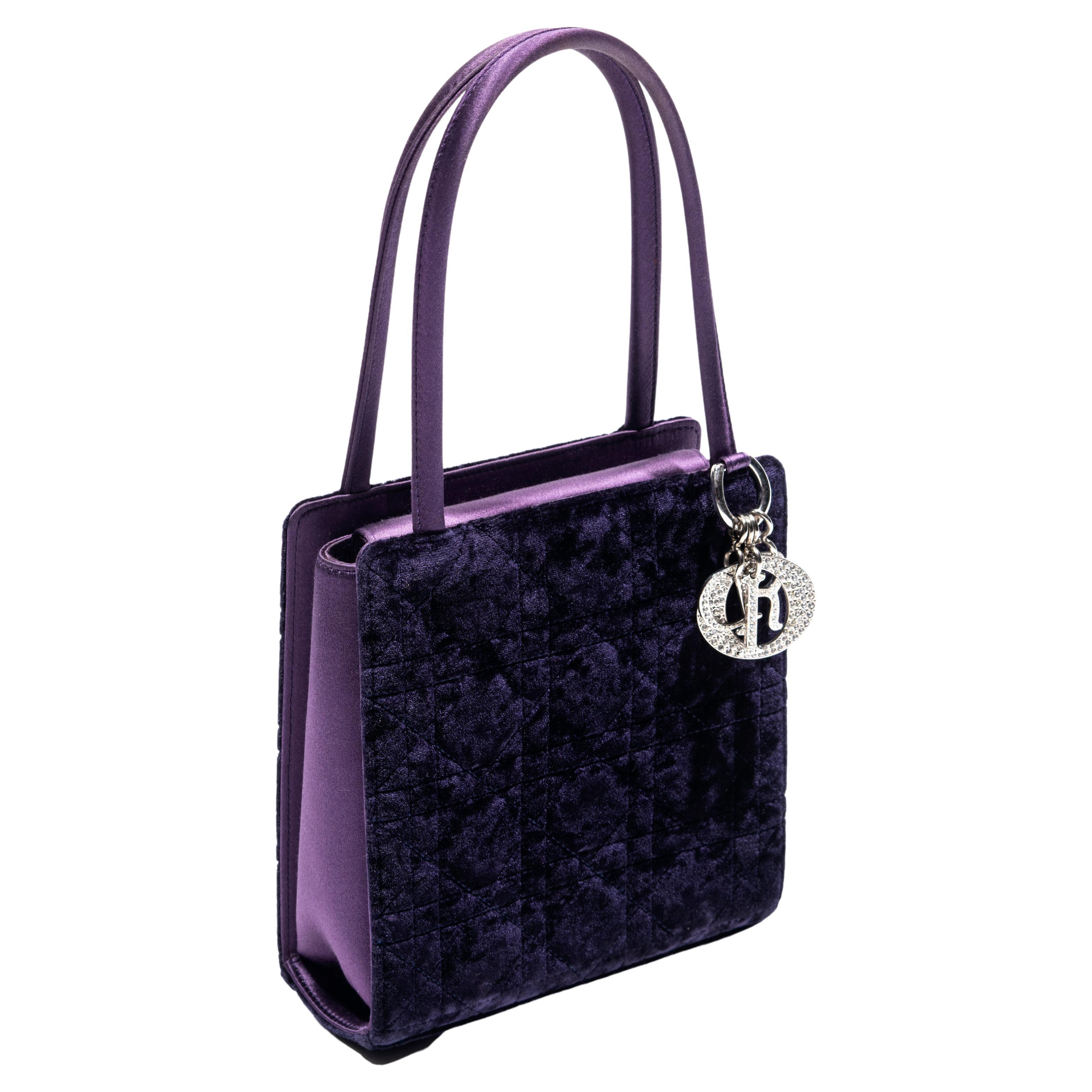Christian Dior by John Galliano purple velvet and crystal mini bag, c. 1998 For Sale
