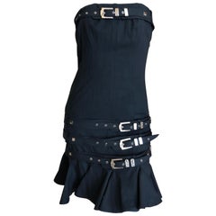 Christian Dior by John Galliano "Raj Rude Boy" Collection Black Buckle Dress