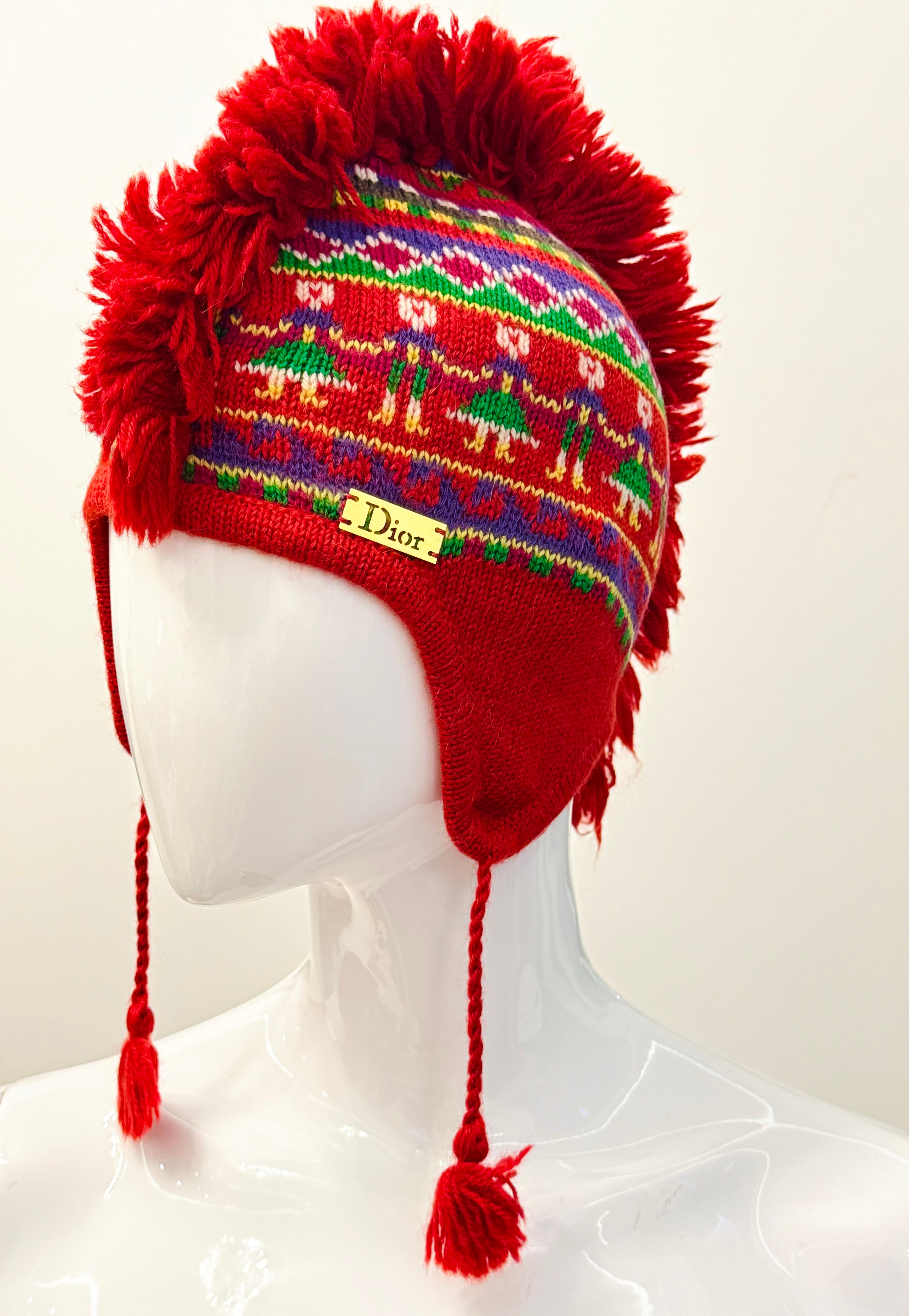 Christian Galliano for Christian Dior Rare A/I 2002 cappello a maglia 