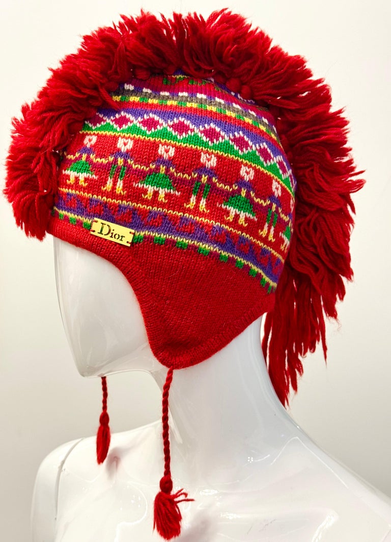 Christian Dior by John Galliano Rare F/W 2002 knit “Mohican” hat