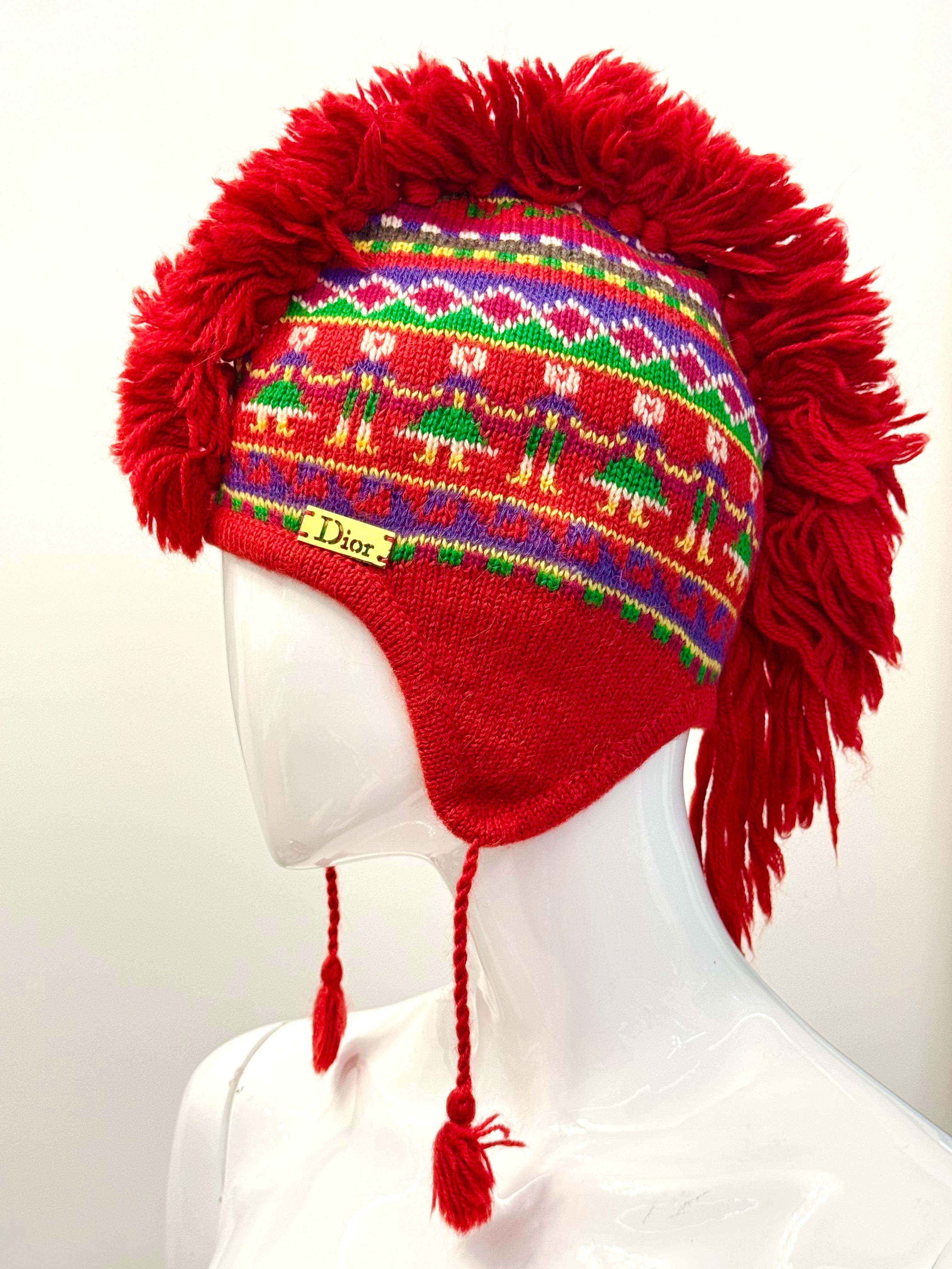 Christian Galliano for Christian Dior Rare A/I 2002 cappello a maglia 