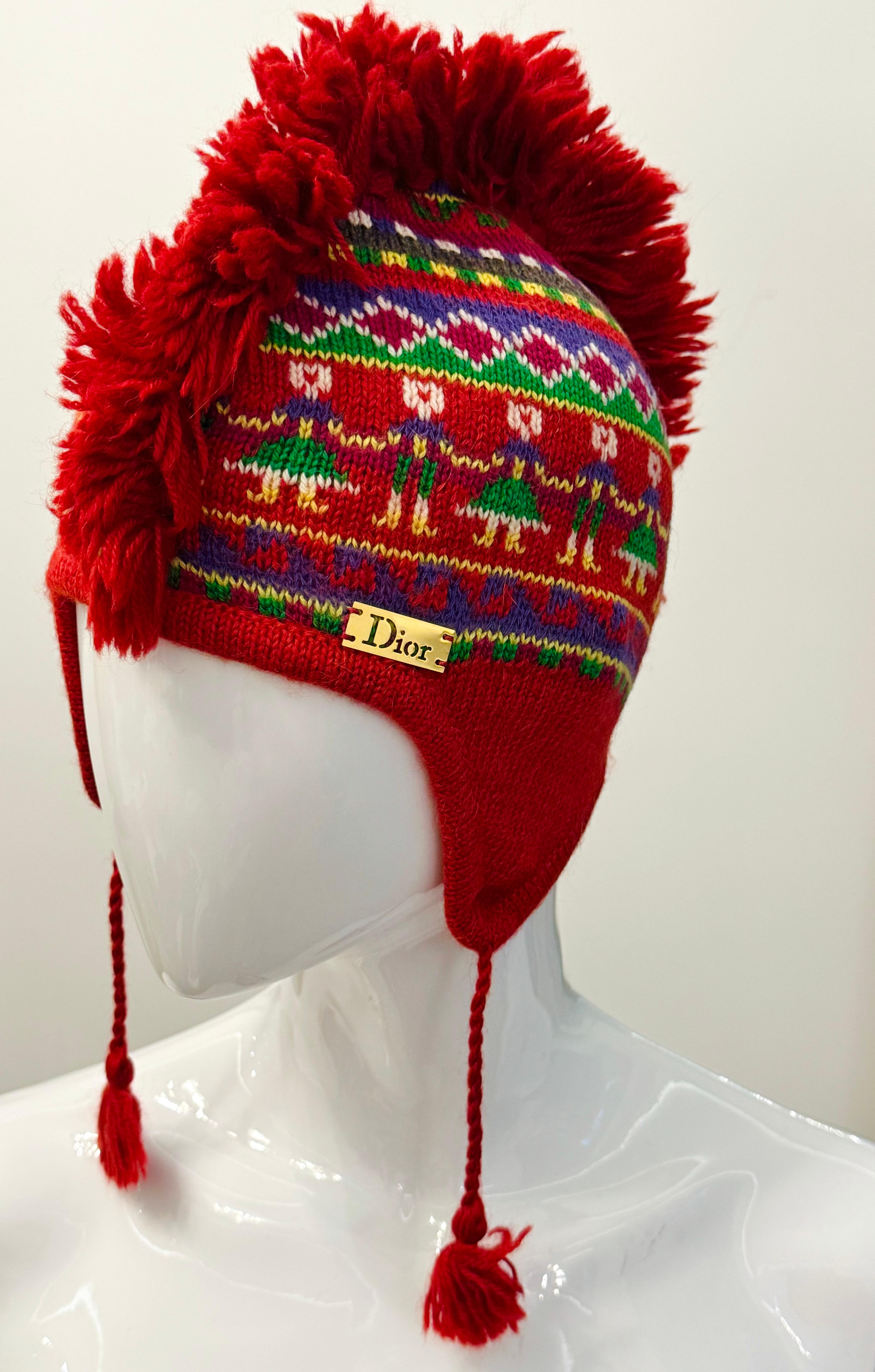 Christian Galliano for Christian Dior Rare A/I 2002 cappello a maglia 