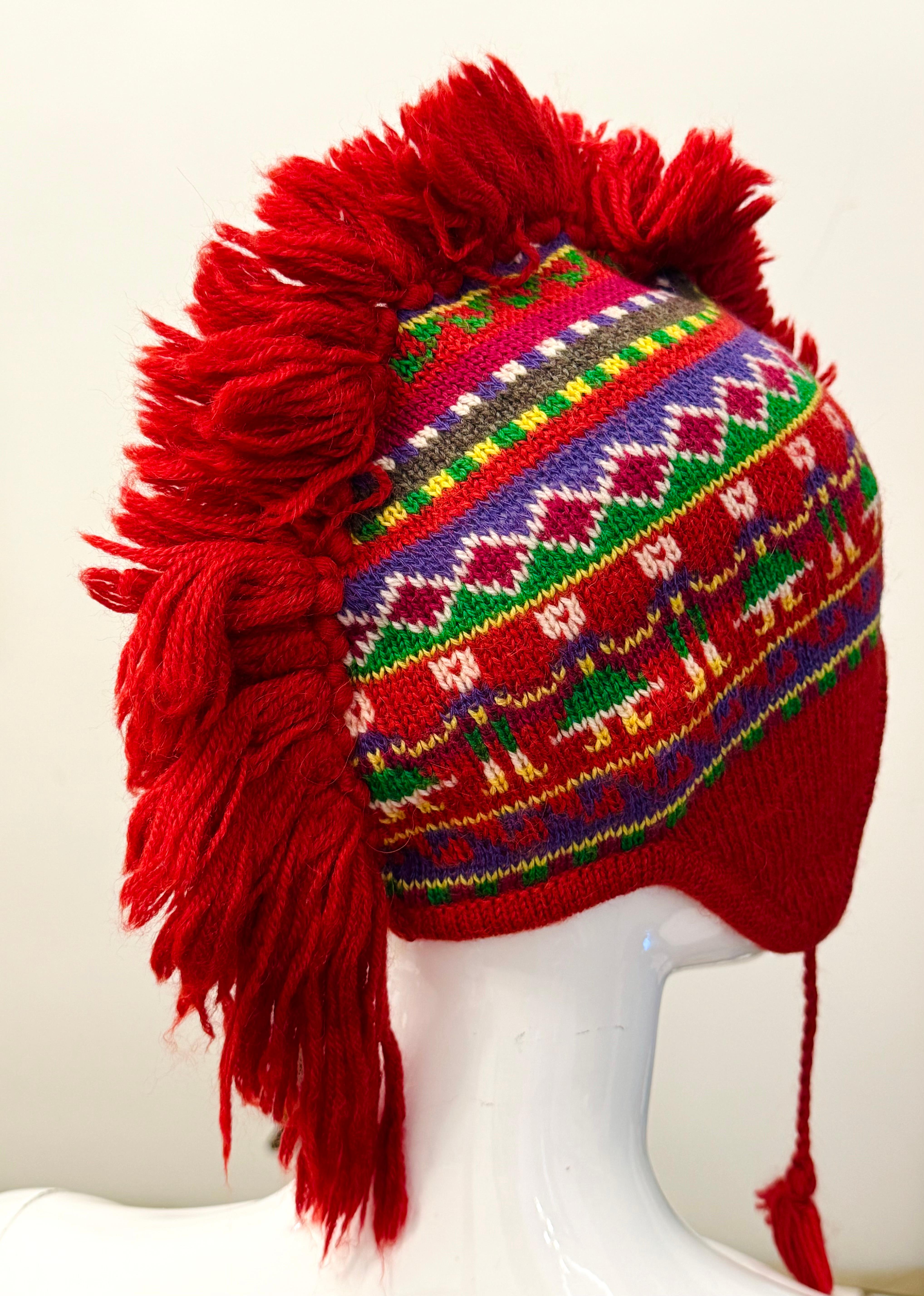 Rosso Christian Galliano for Christian Dior Rare A/I 2002 cappello a maglia 