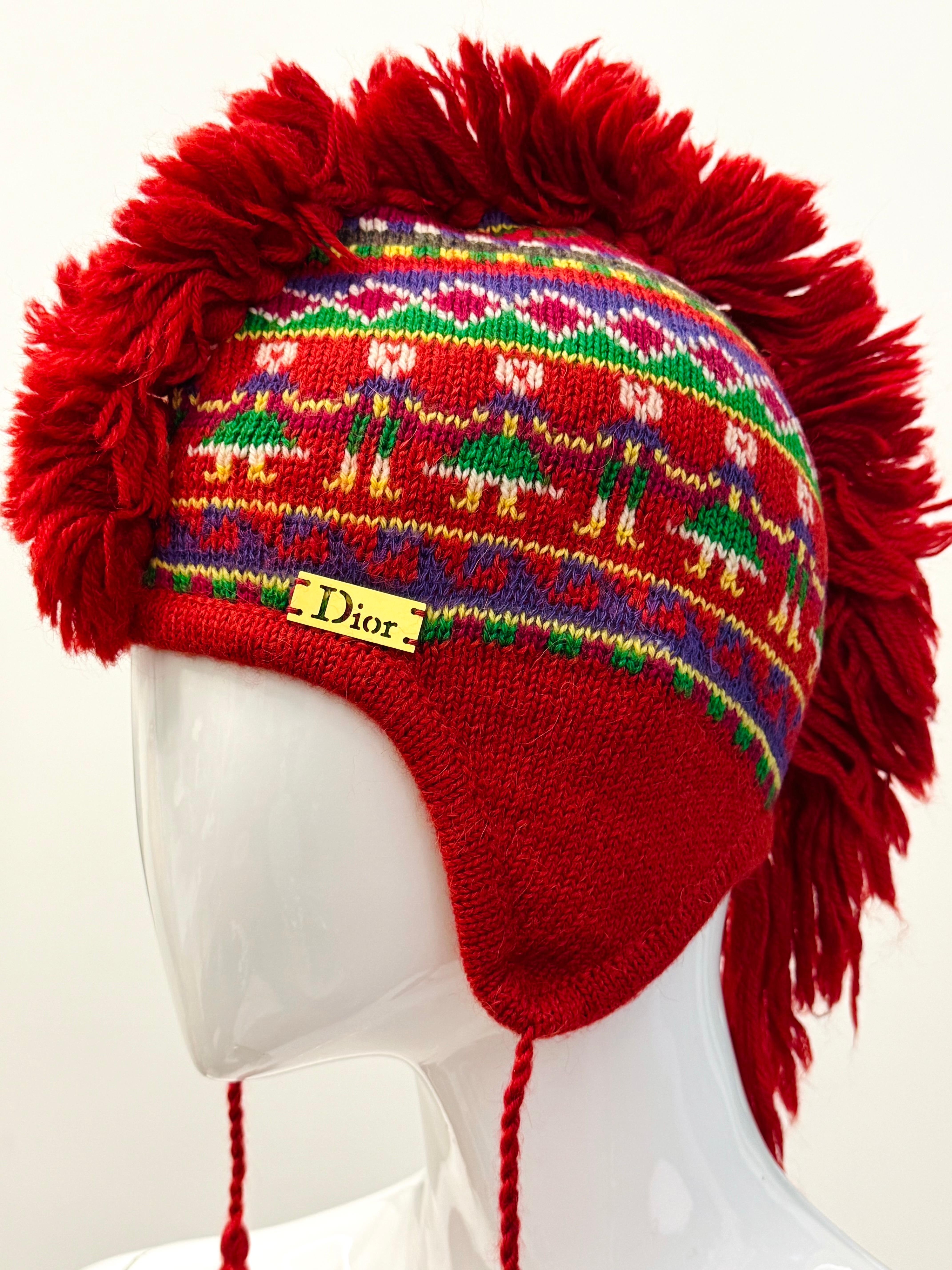 Christian Galliano for Christian Dior Rare A/I 2002 cappello a maglia 