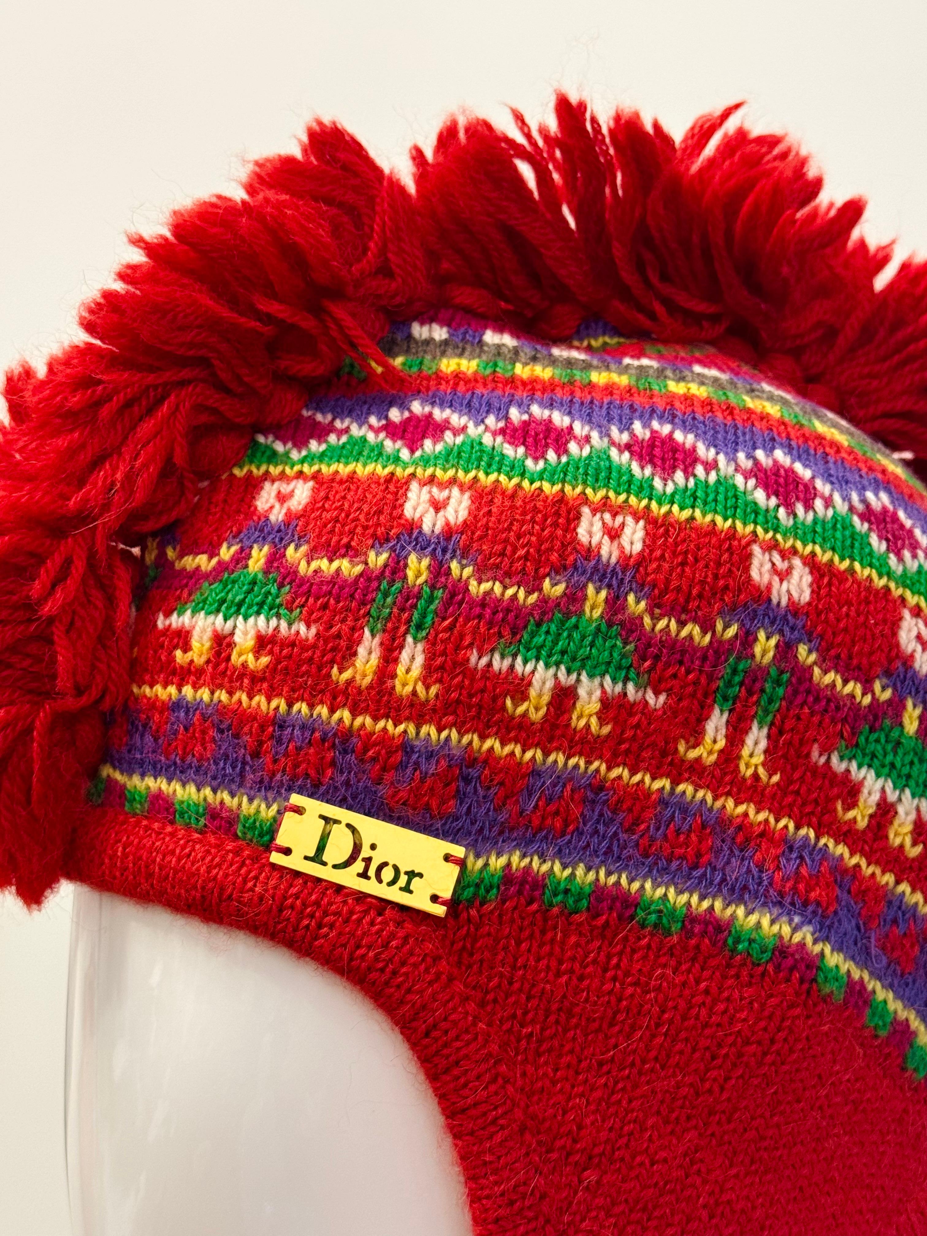 da uomo o donna Christian Galliano for Christian Dior Rare A/I 2002 cappello a maglia 