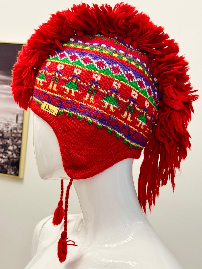 Christian Dior by John Galliano Rare F/W 2002 knit “Mohican” hat