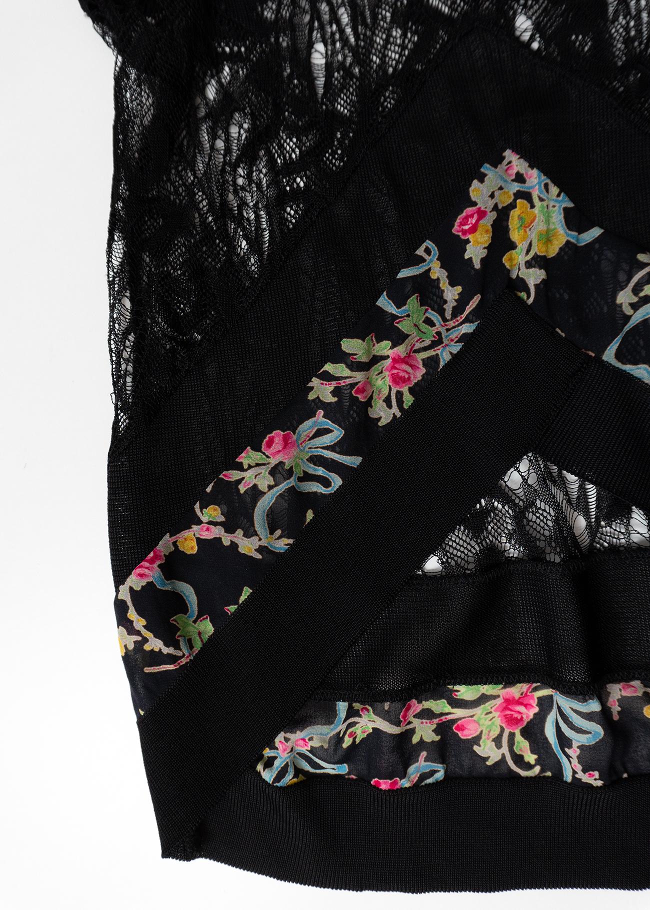 Christian Galliano for Christian Dior Rare Primavera Estate 2004 Vestito floreale e in pizzo in vendita 5