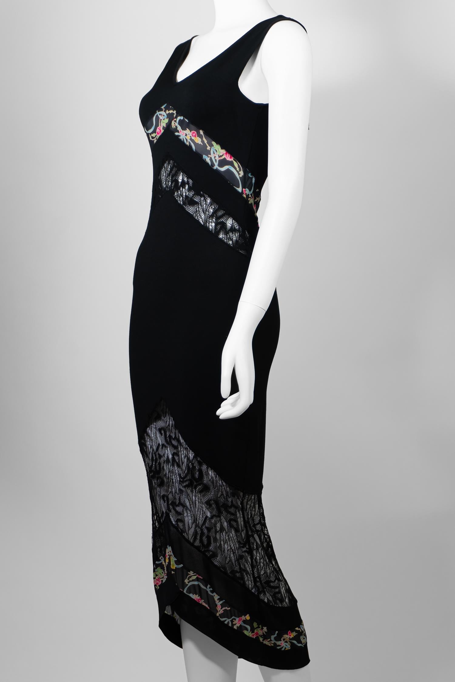Christian Galliano for Christian Dior Rare Primavera Estate 2004 Vestito floreale e in pizzo In condizioni ottime in vendita a Berlin, BE