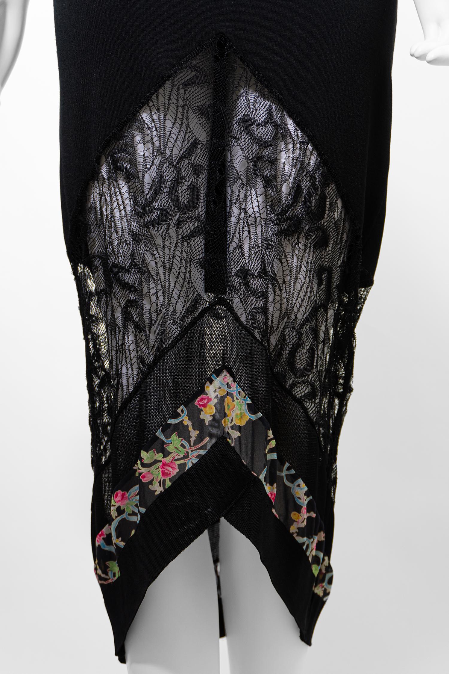 Christian Galliano for Christian Dior Rare Primavera Estate 2004 Vestito floreale e in pizzo in vendita 4