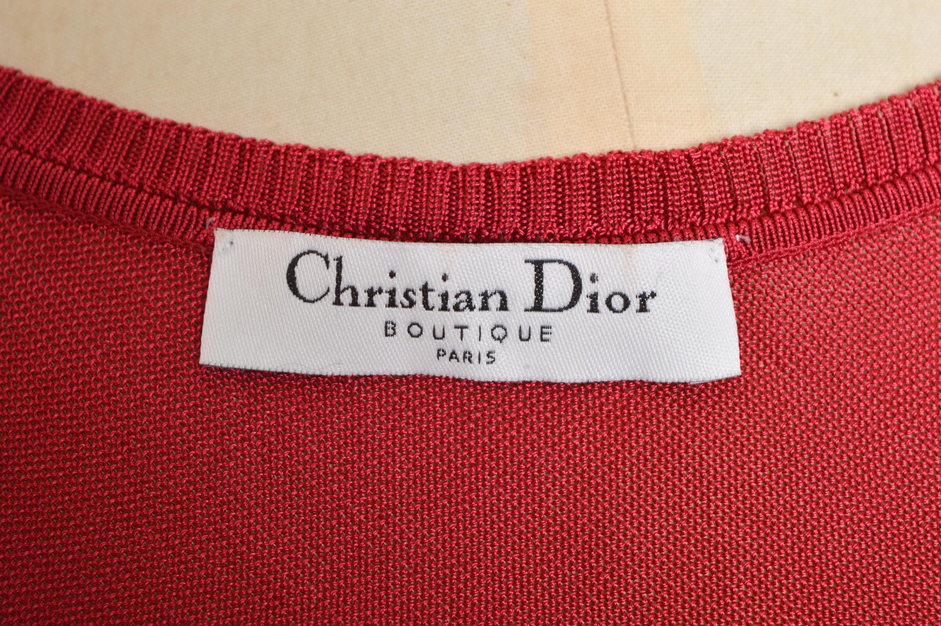 Christian Dior by John Galliano Raspberry Red Rouchèd Knit Tank Top - Vest en vente 4