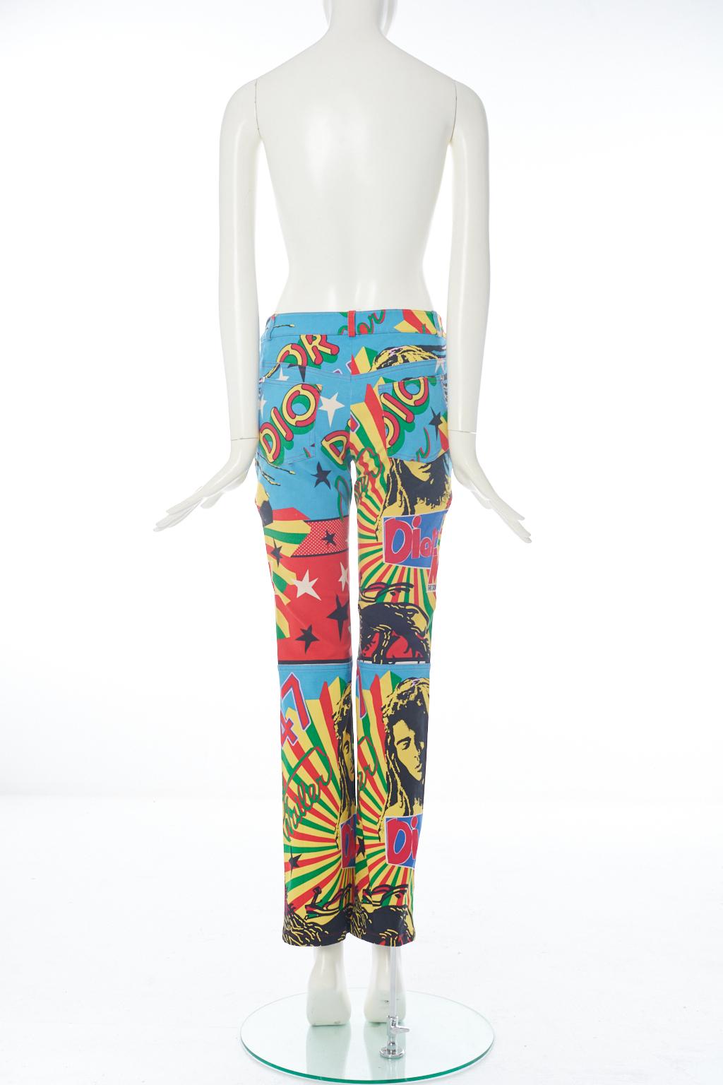 Christian Dior by John Galliano Rasta Mania Pants Jeans, Fall-Winter 2003-2004 In Good Condition In Geneva, CH