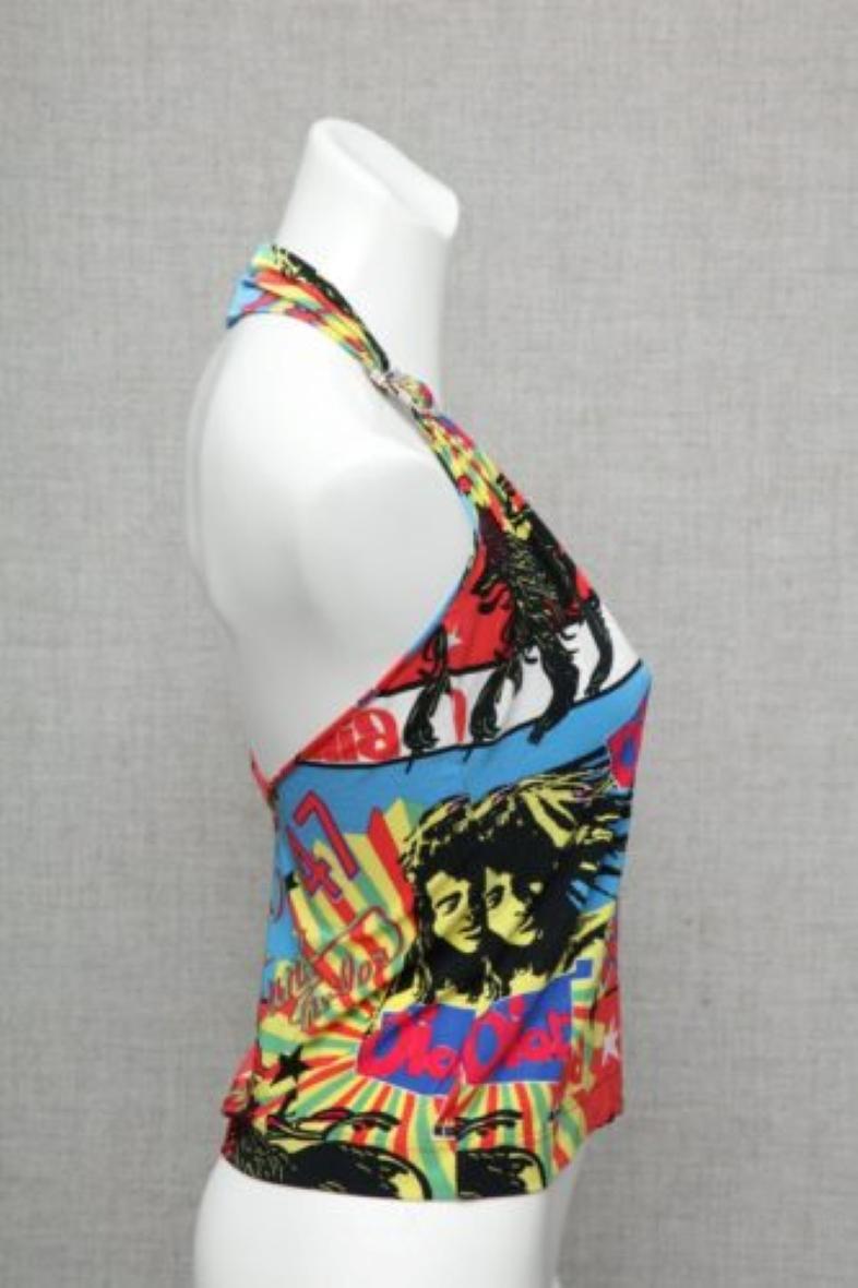 Christian Dior by John Galliano iconic Rasta Print tank top T-shirt.

Specifications: French Size 38