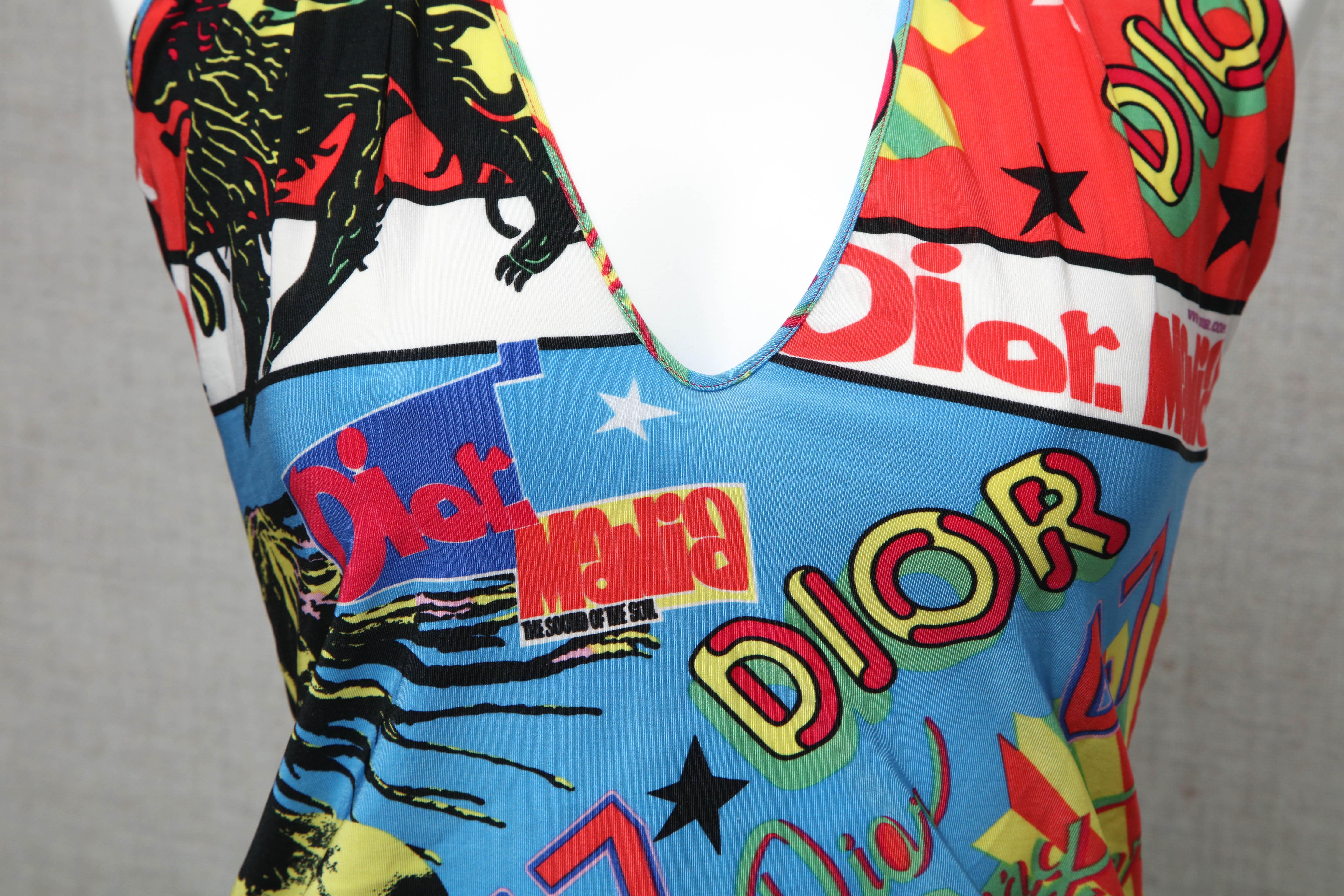 Christian Dior by John Galliano Rasta Print Tank Top T-shirt In Good Condition For Sale In Chicago, IL