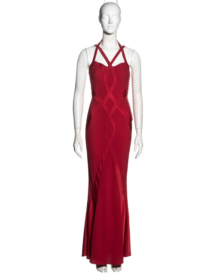 Christian Dior by John Galliano red bias-cut evening dress, fw 2004 at  1stDibs | christian dior fw 2000 red dress, dior red dress, velvet night  pimkie
