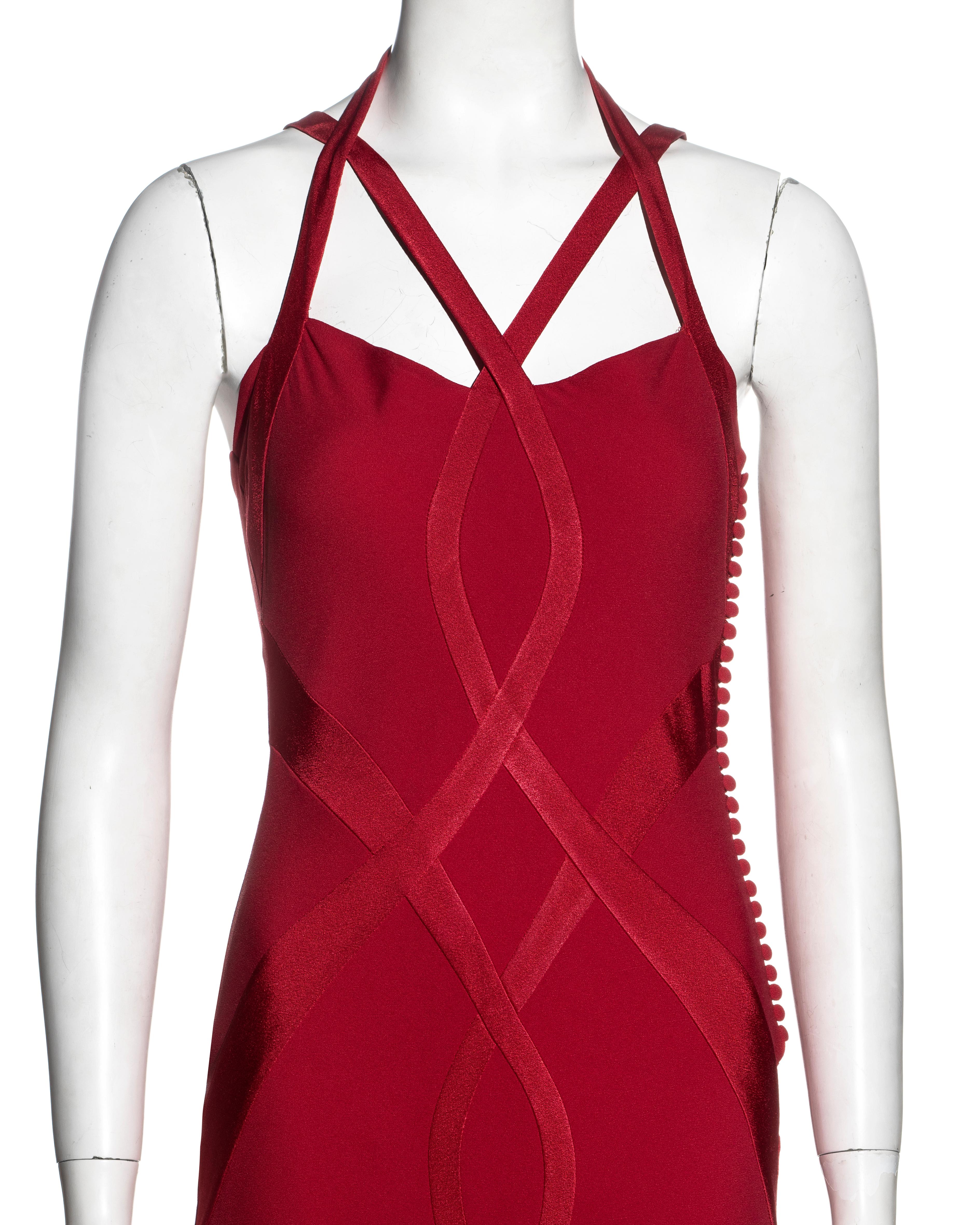 Red Christian Dior by John Galliano red bias-cut evening dress, fw 2004