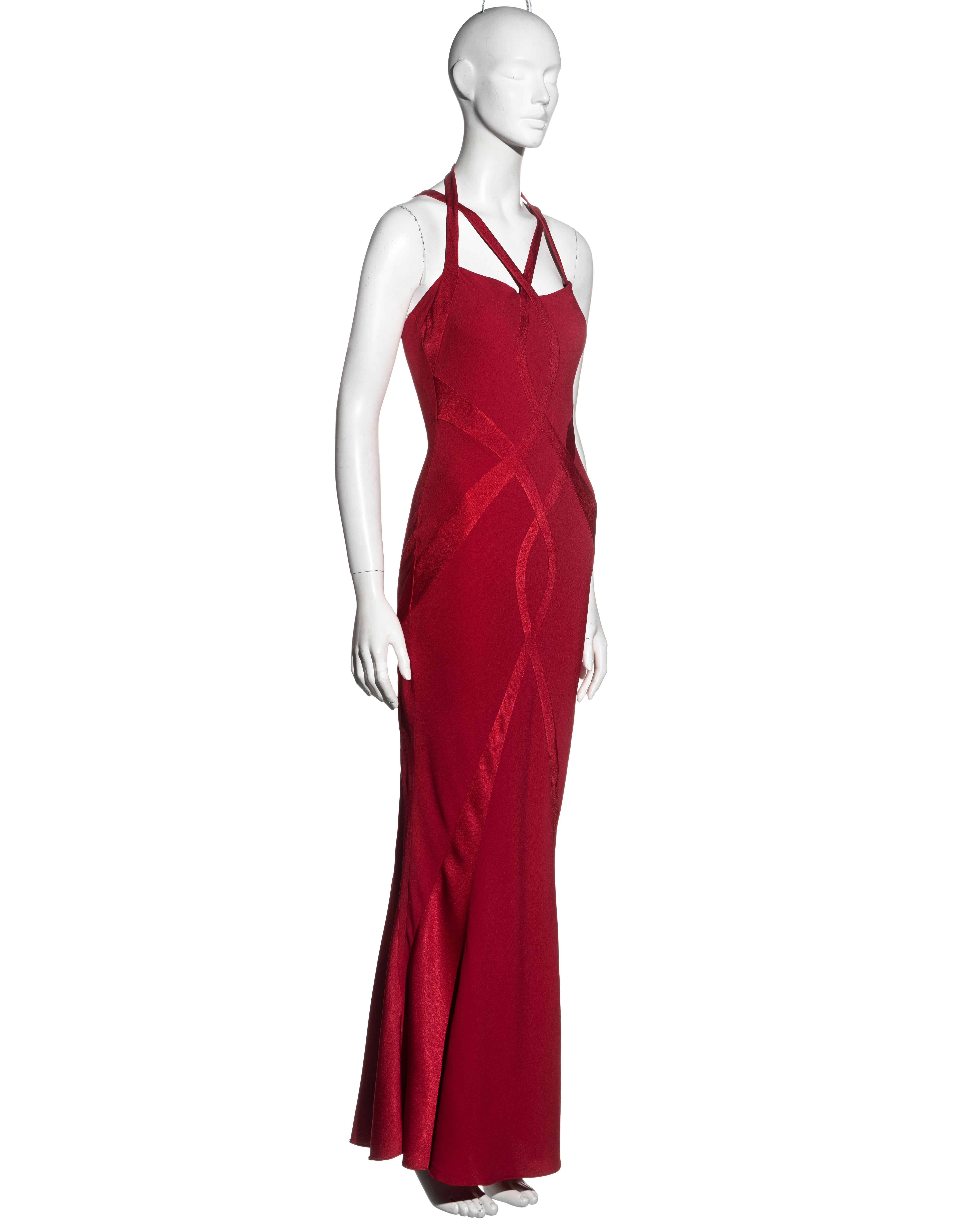 Christian Dior by John Galliano red bias-cut evening dress, fw 2004 In Excellent Condition In London, GB