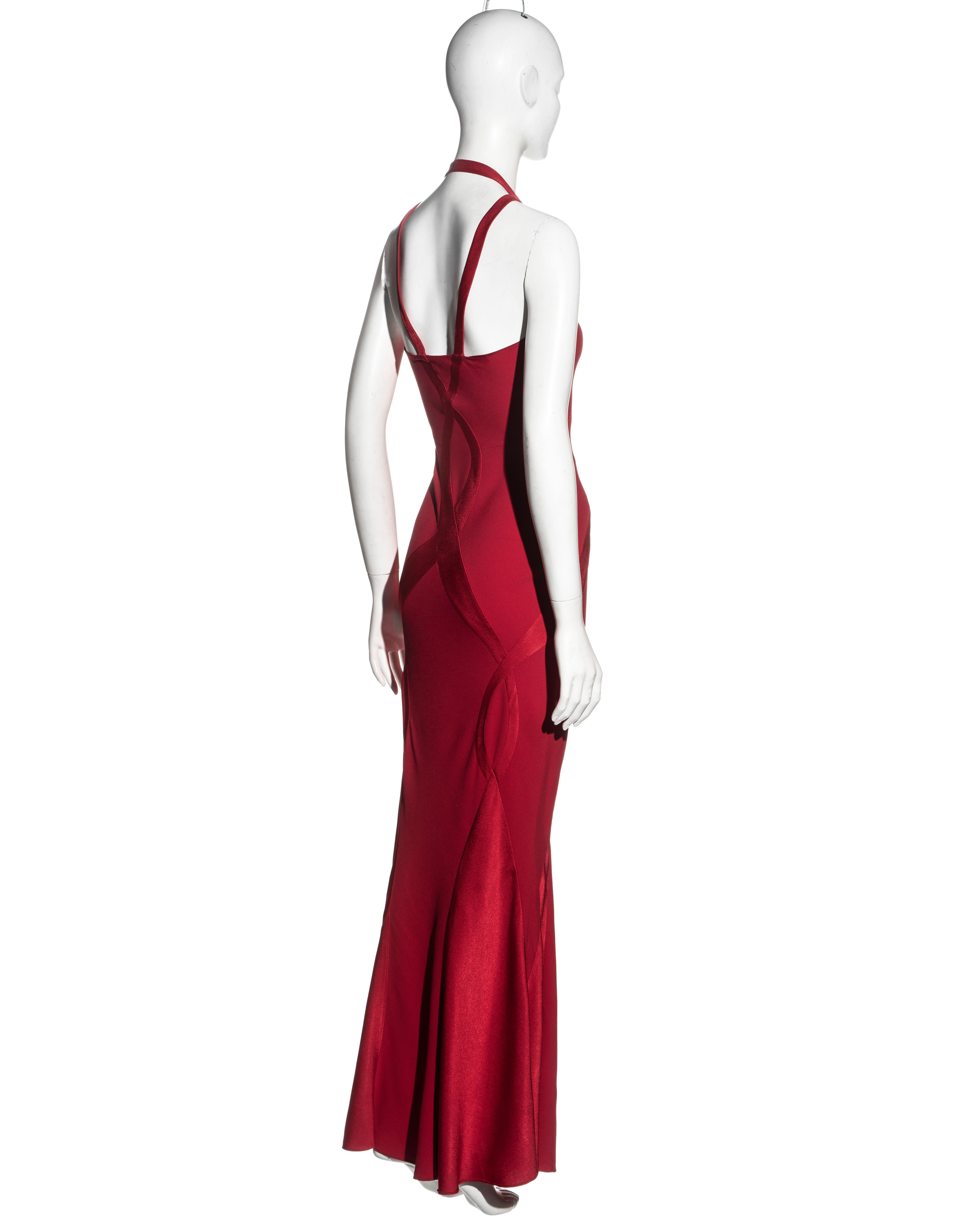 Women's Christian Dior by John Galliano red bias-cut evening dress, fw 2004