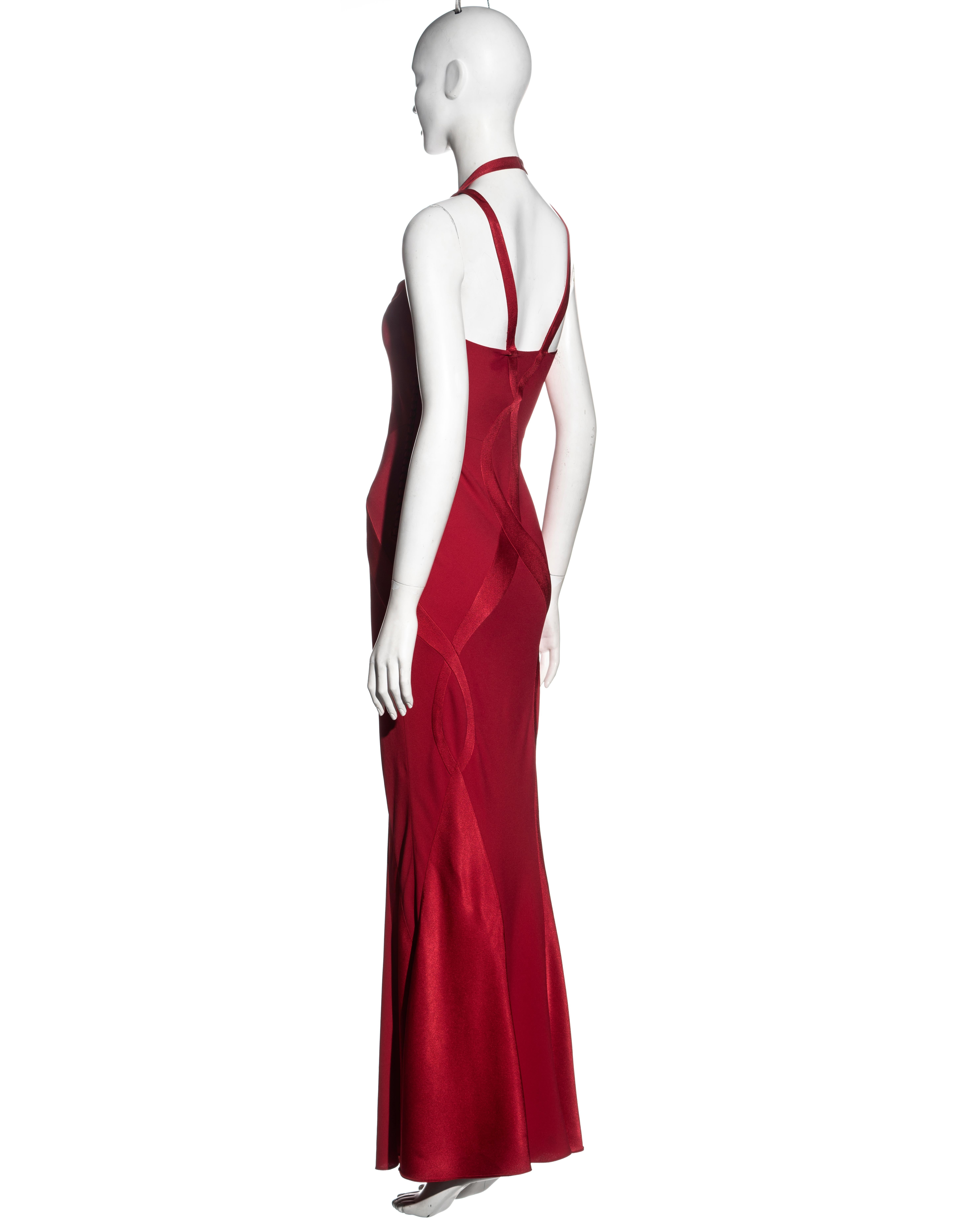 Christian Dior by John Galliano red bias-cut evening dress, fw 2004 In Excellent Condition For Sale In London, GB