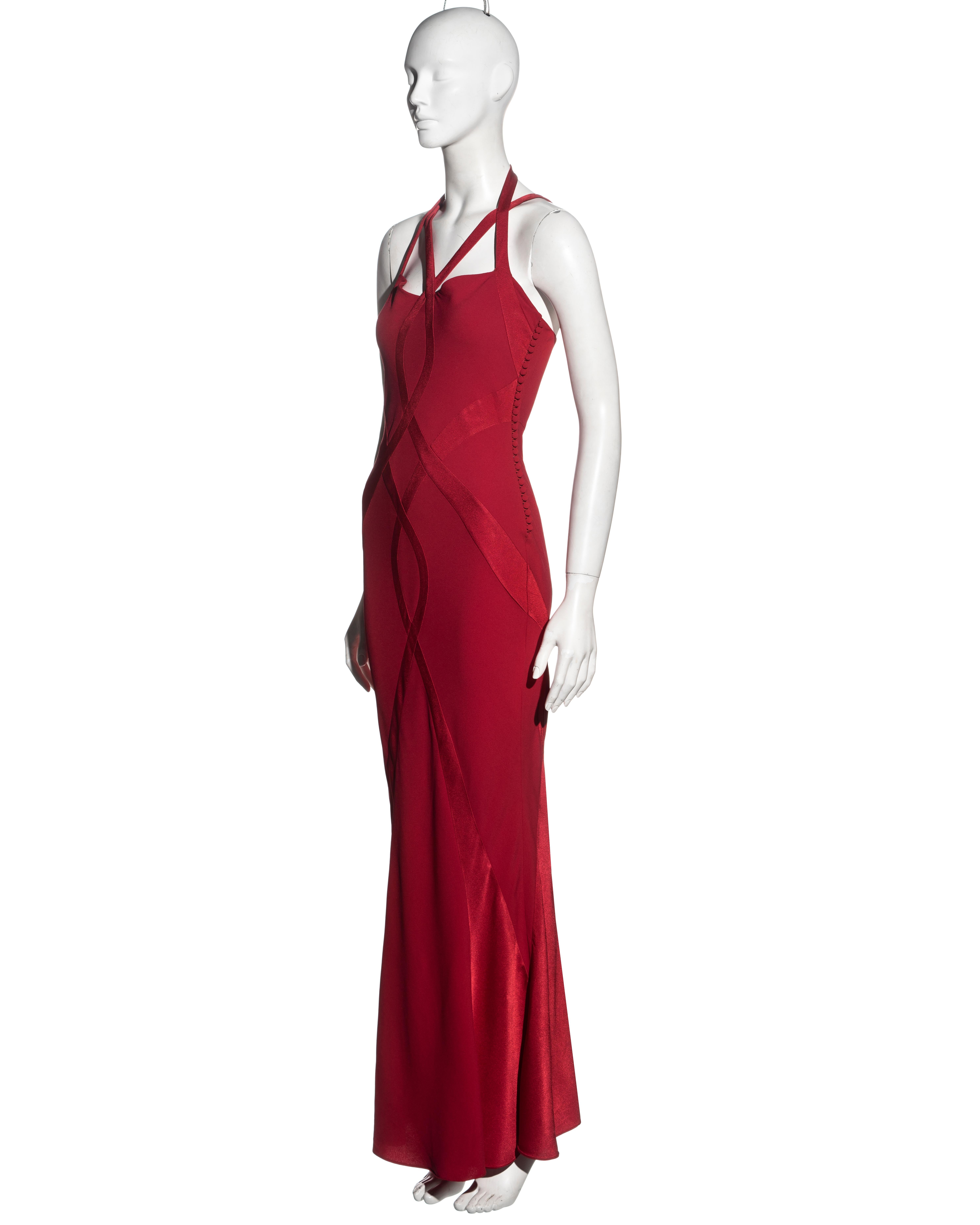 Christian Dior by John Galliano red bias-cut evening dress, fw 2004 3