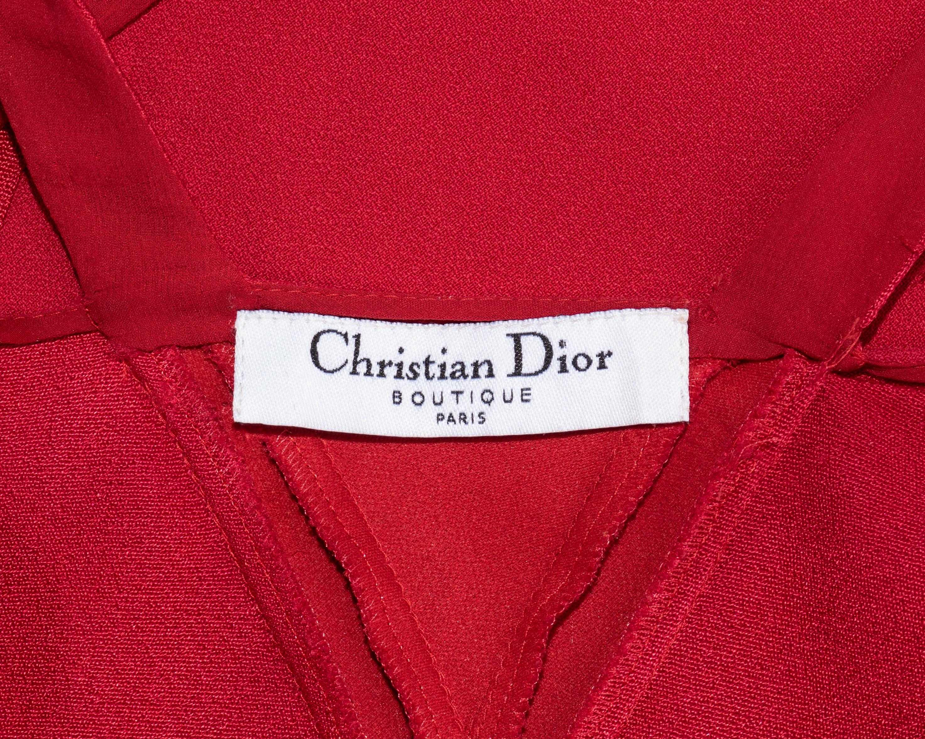 Christian Dior by John Galliano red bias-cut evening dress, fw 2004 For Sale 1