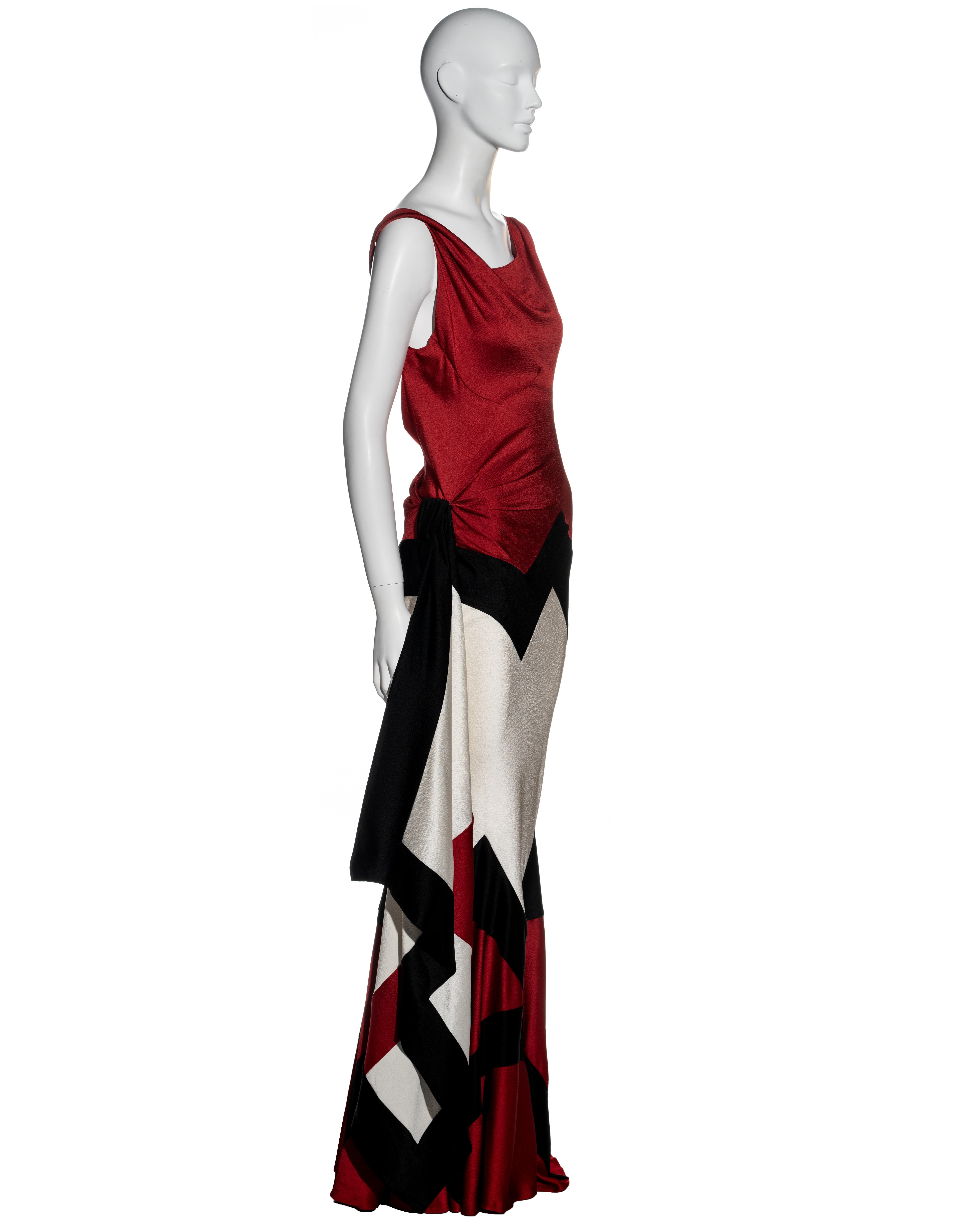 Christian Dior by John Galliano red draped low back evening dress, ss 1999 2