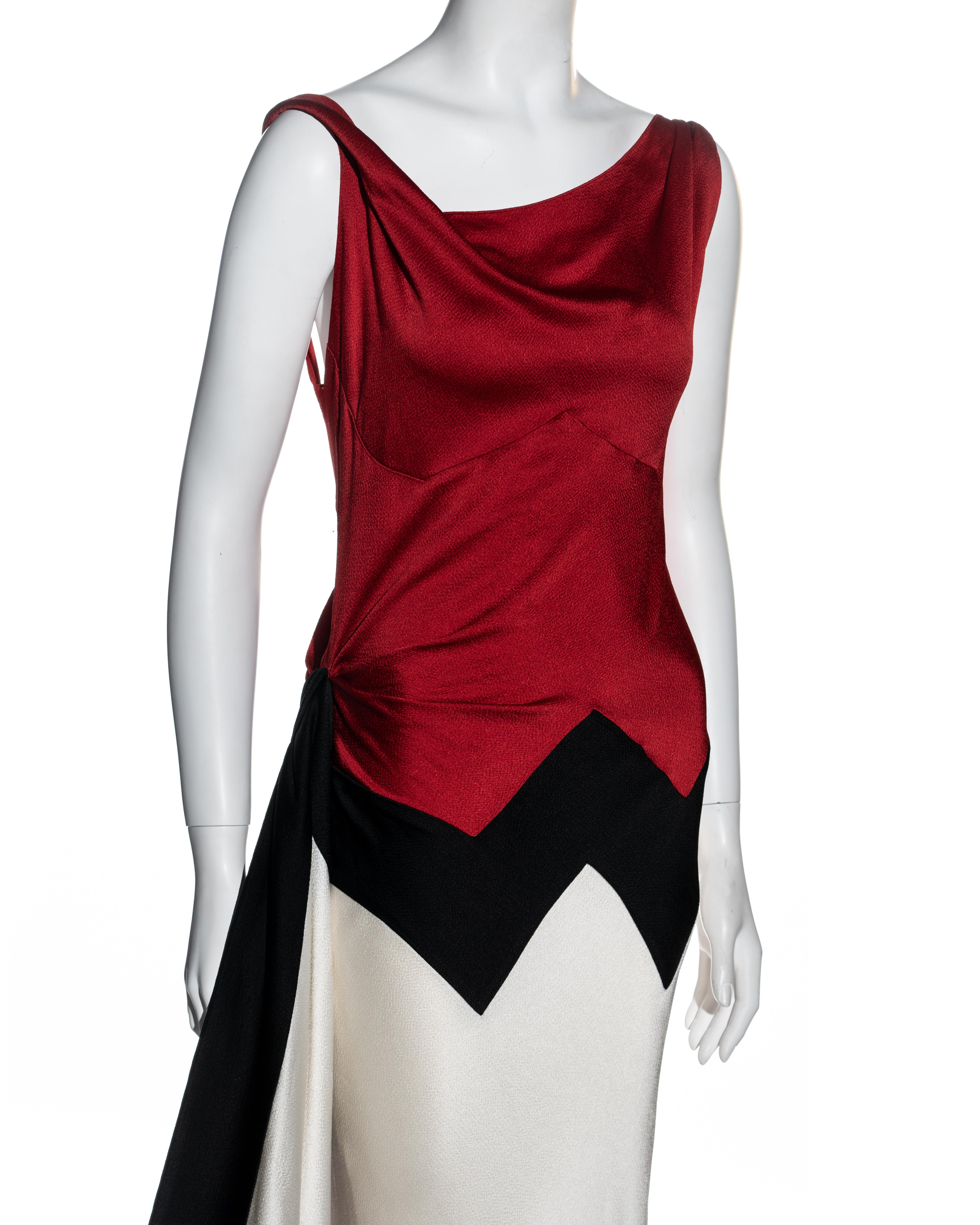 Christian Dior by John Galliano red draped low back evening dress, ss 1999 In Excellent Condition In London, GB