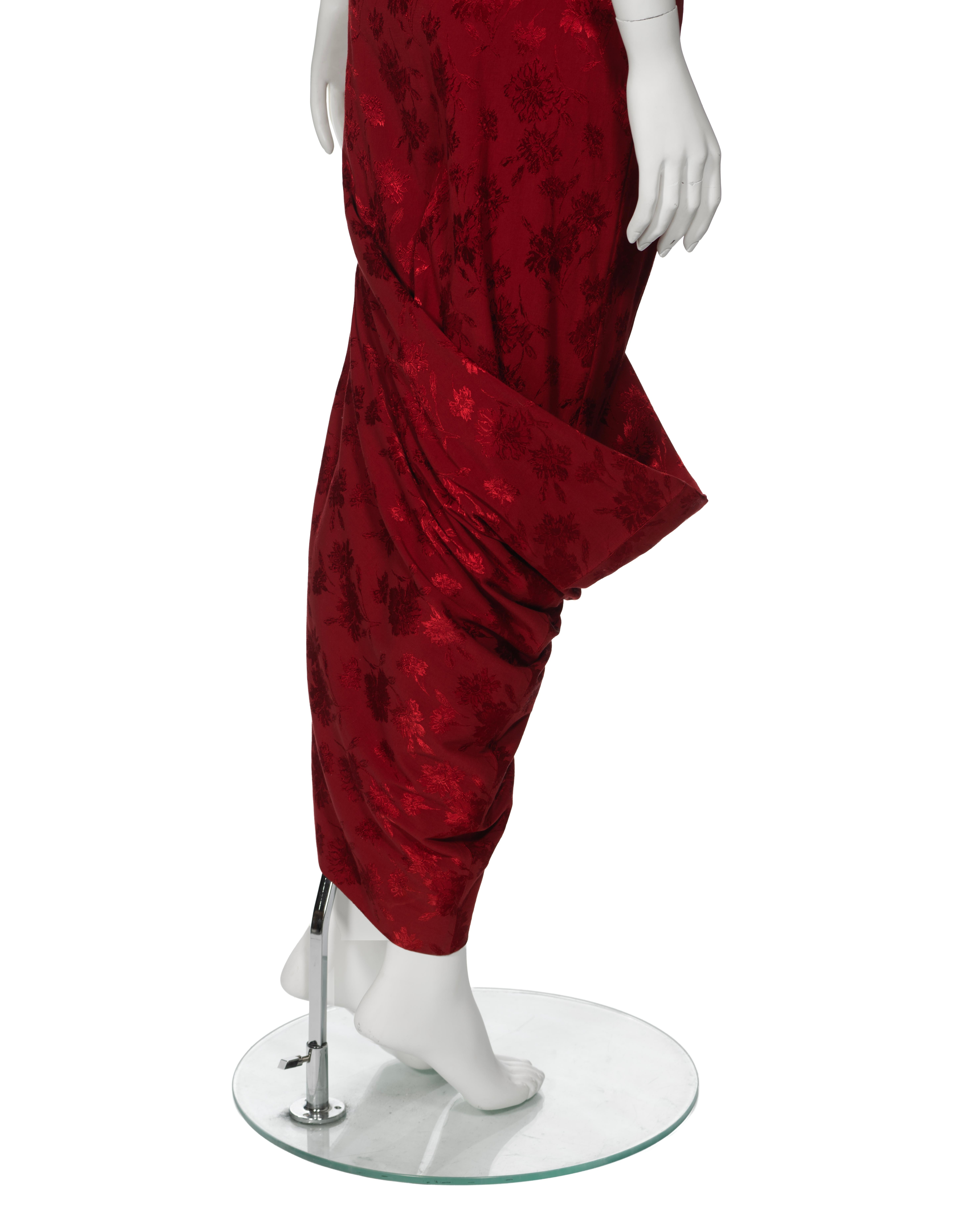 Christian Dior by John Galliano Red Floral Damask Evening Ensemble, fw 1997 9