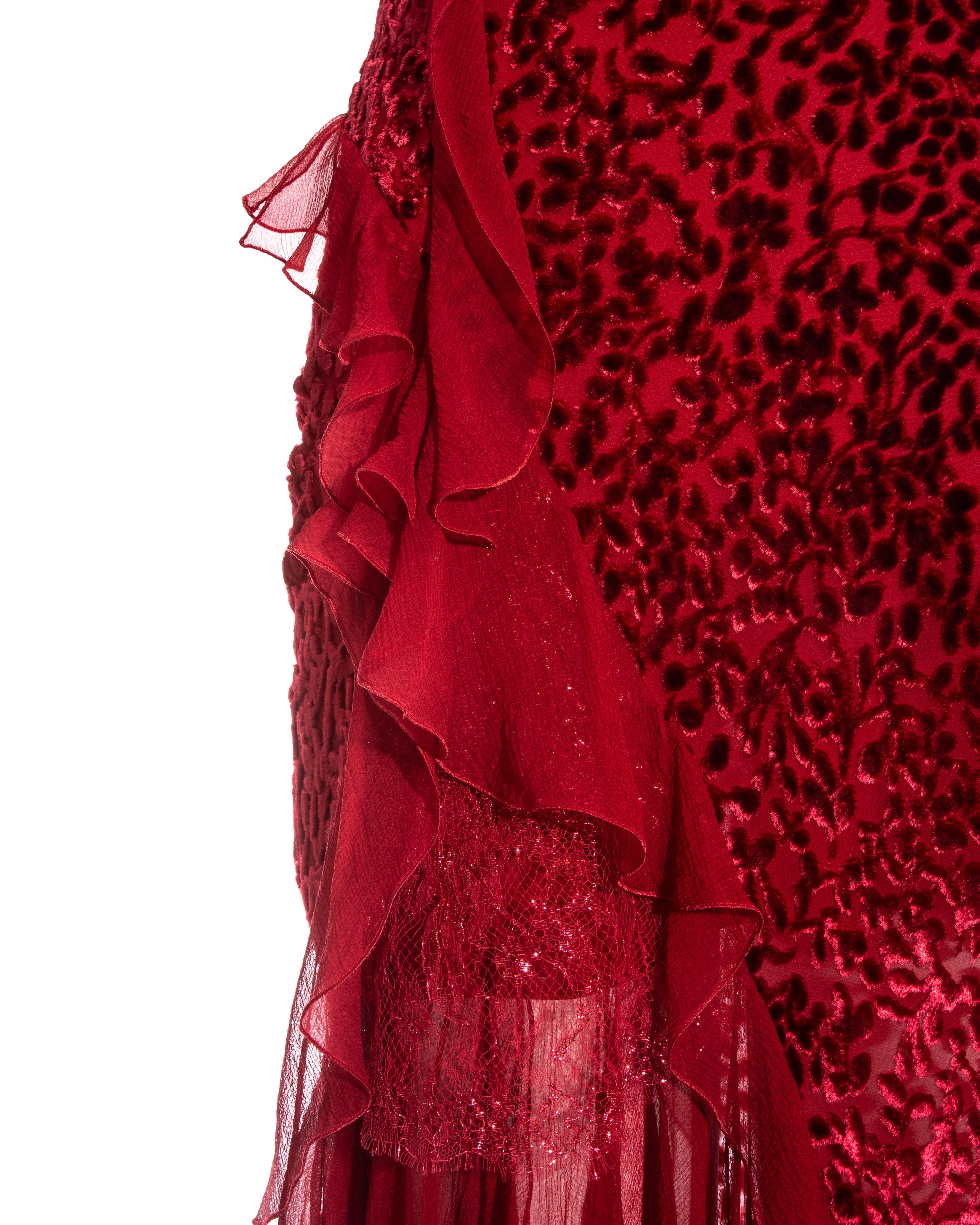Red Christian Dior by John Galliano red silk evening dress, fw 2002