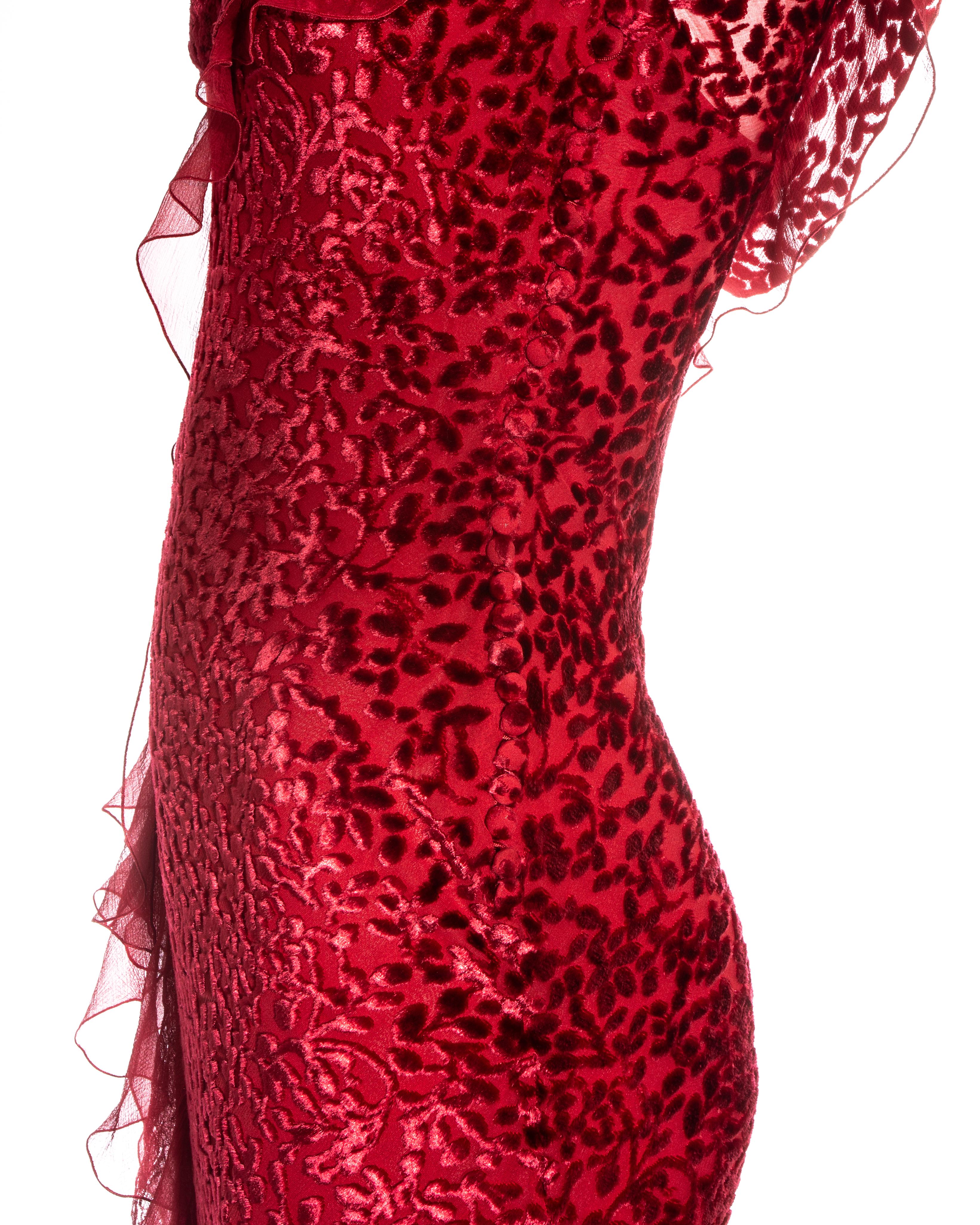 Women's Christian Dior by John Galliano red silk evening dress, fw 2002