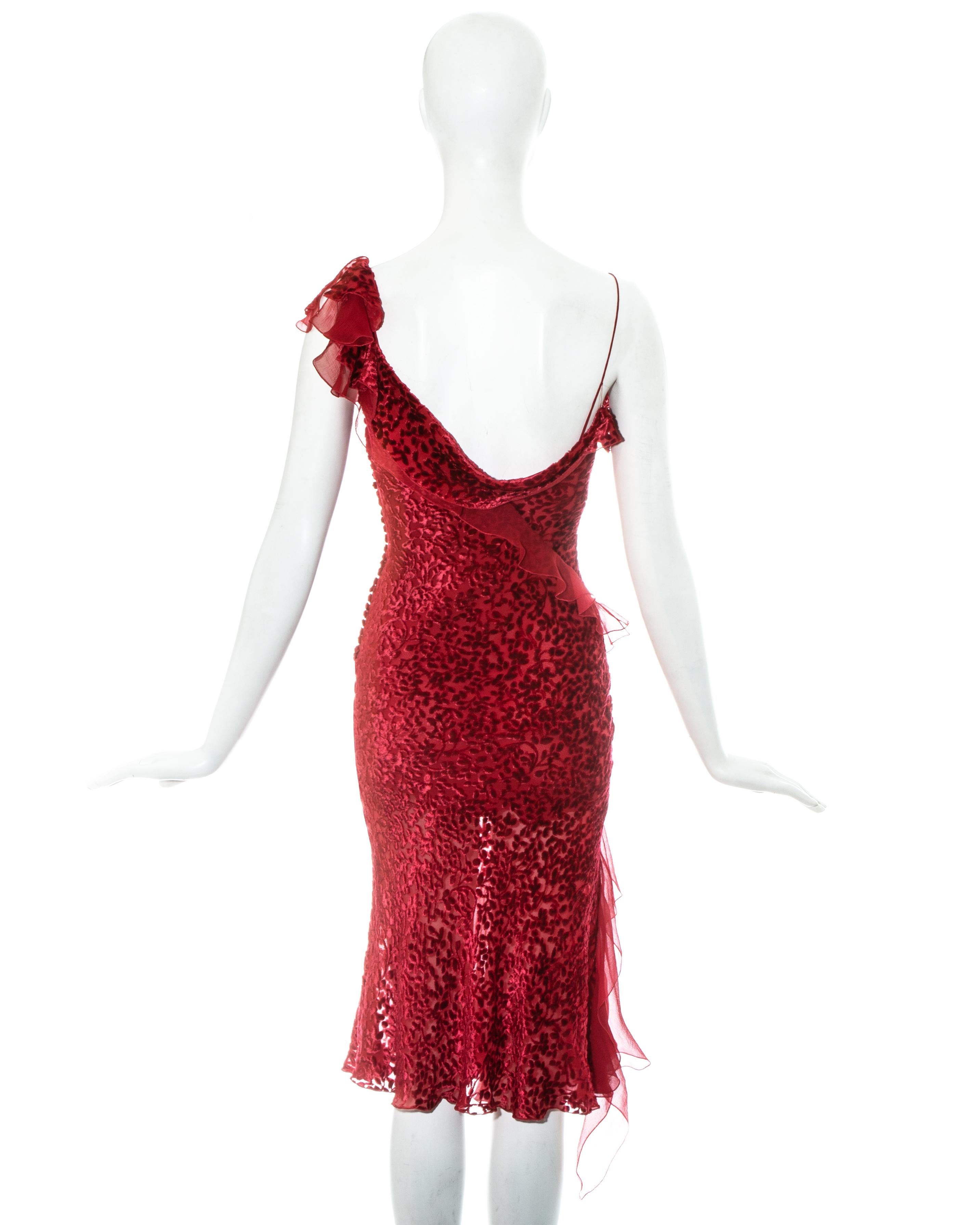 Christian Dior by John Galliano red silk evening dress, fw 2002 1