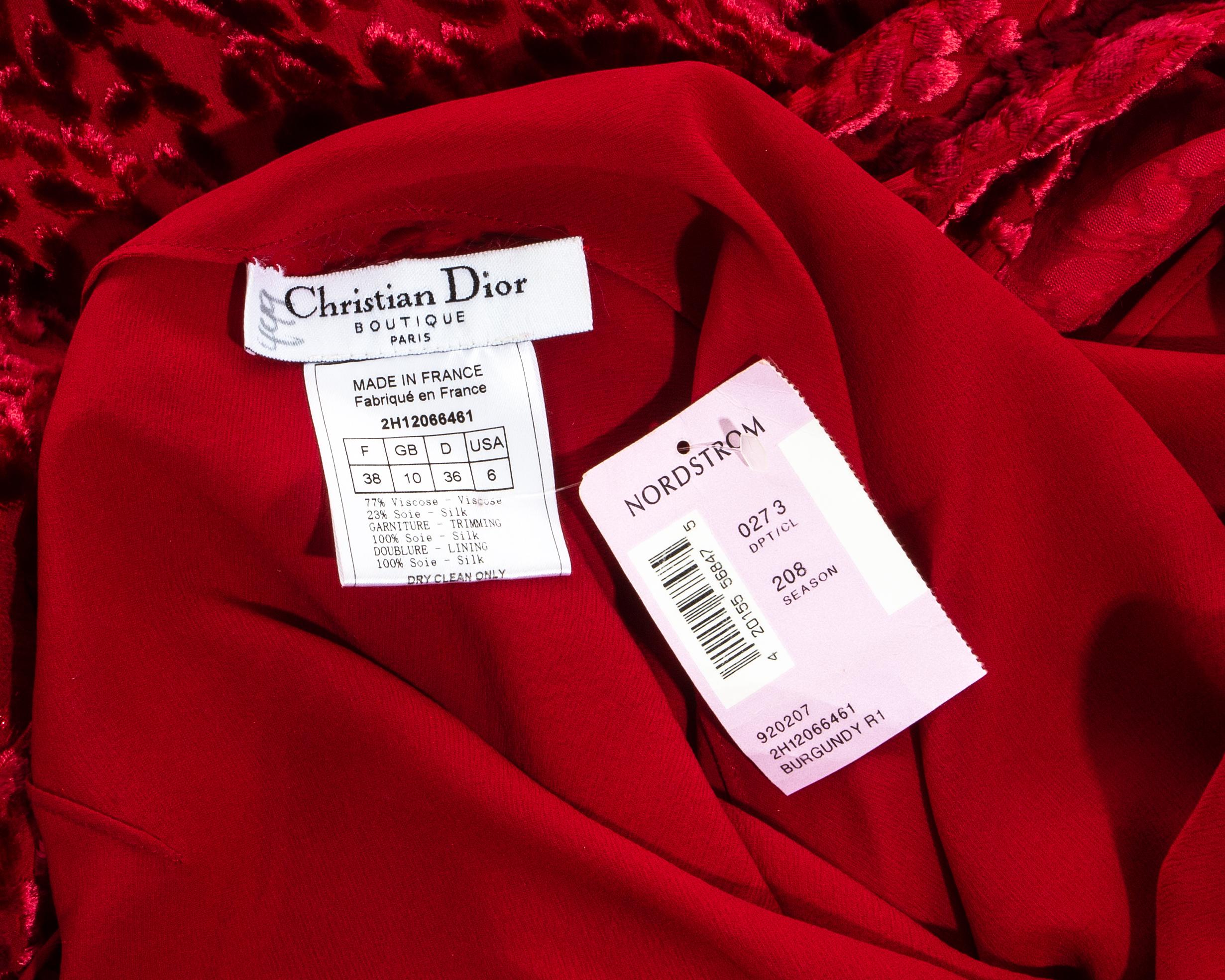 Christian Dior by John Galliano red silk evening dress, fw 2002 3