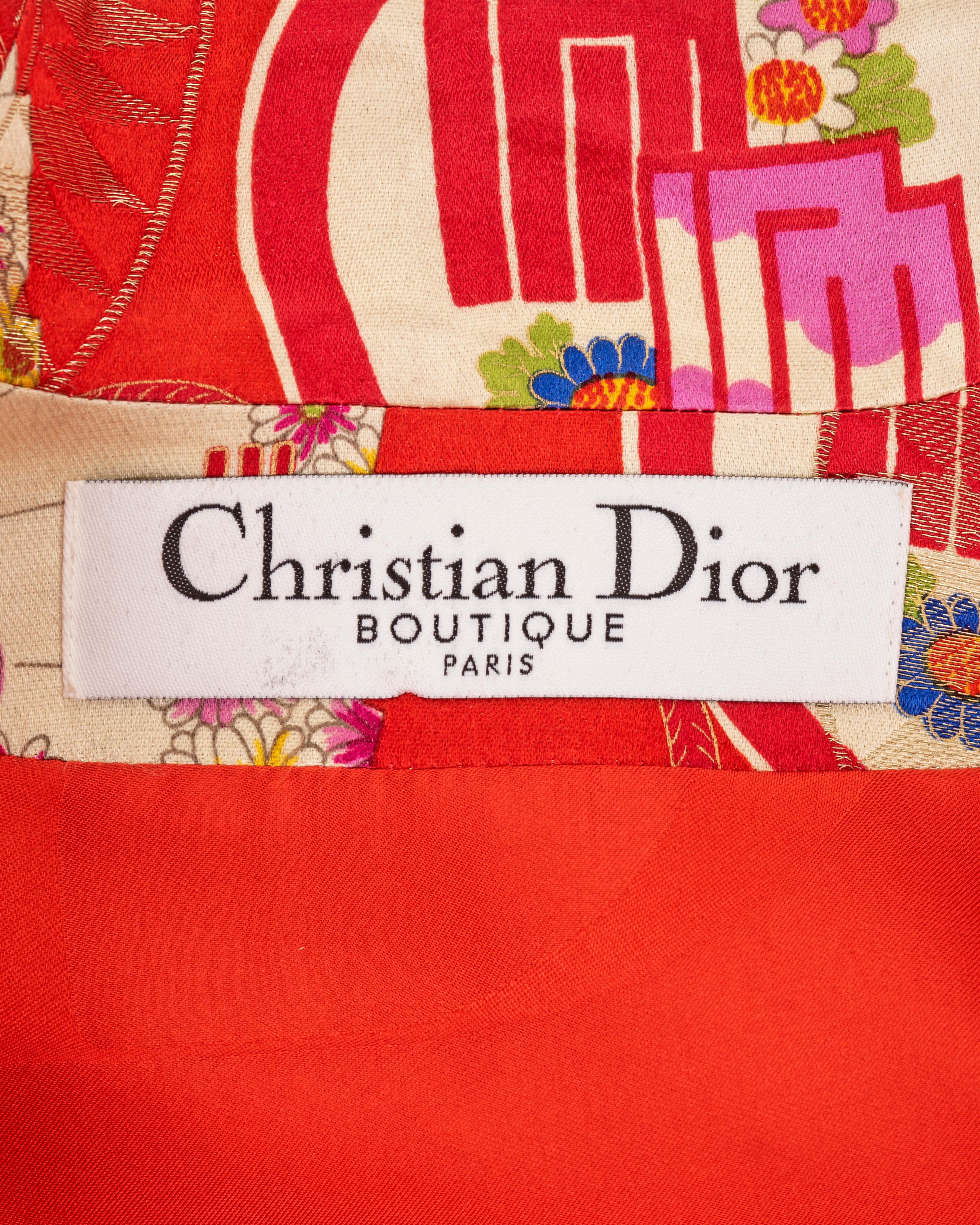 Veste en soie rouge à manches cubiques Christian Dior par John Galliano, A/H 2003 en vente 9